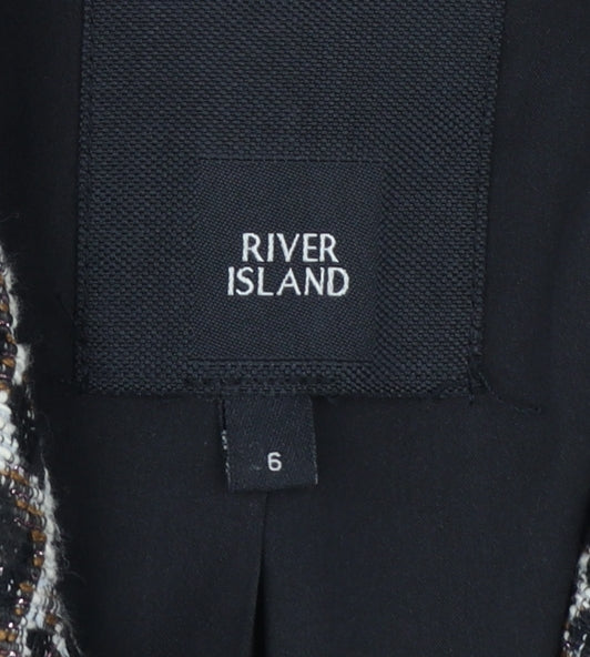 River Island Women Brown Leopard Print Blazer Size 6 - Image 4