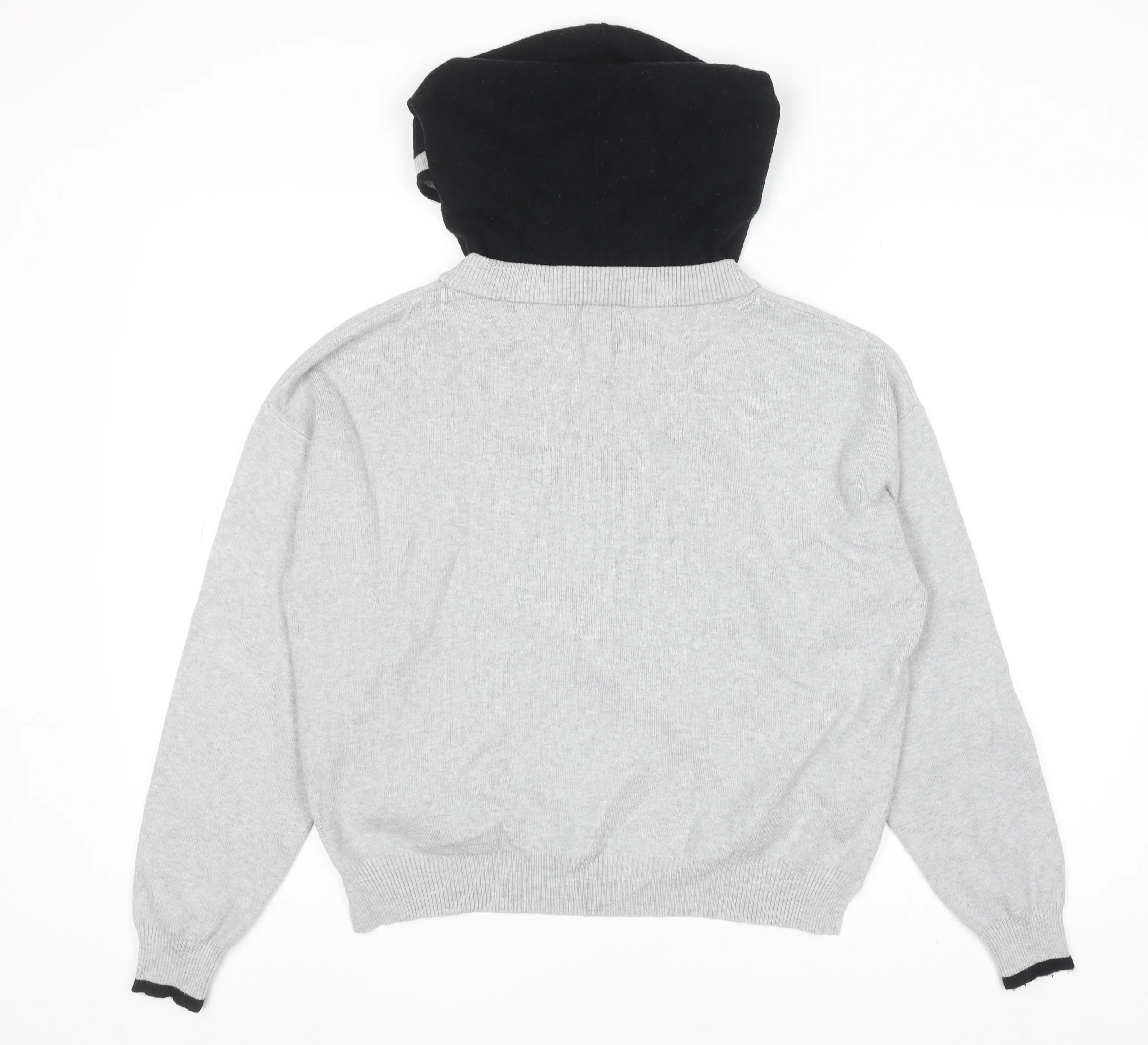 River Island Women Grey Hooded Pullover Jumper Size 14 - Image 3