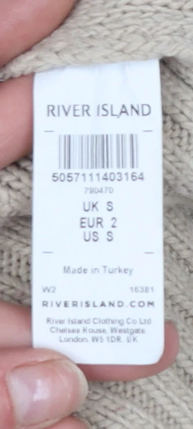 River Island Women’s Beige Cable-Knit Open Cardigan Size S - Image 5