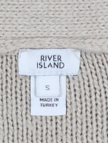 River Island Women’s Beige Cable-Knit Open Cardigan Size S - Image 6
