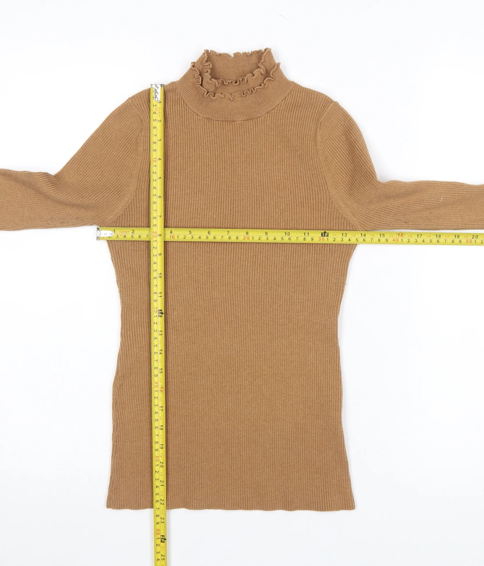 River Island Women’s Beige Roll Neck Ribbed Jumper Size 12 - Image 2
