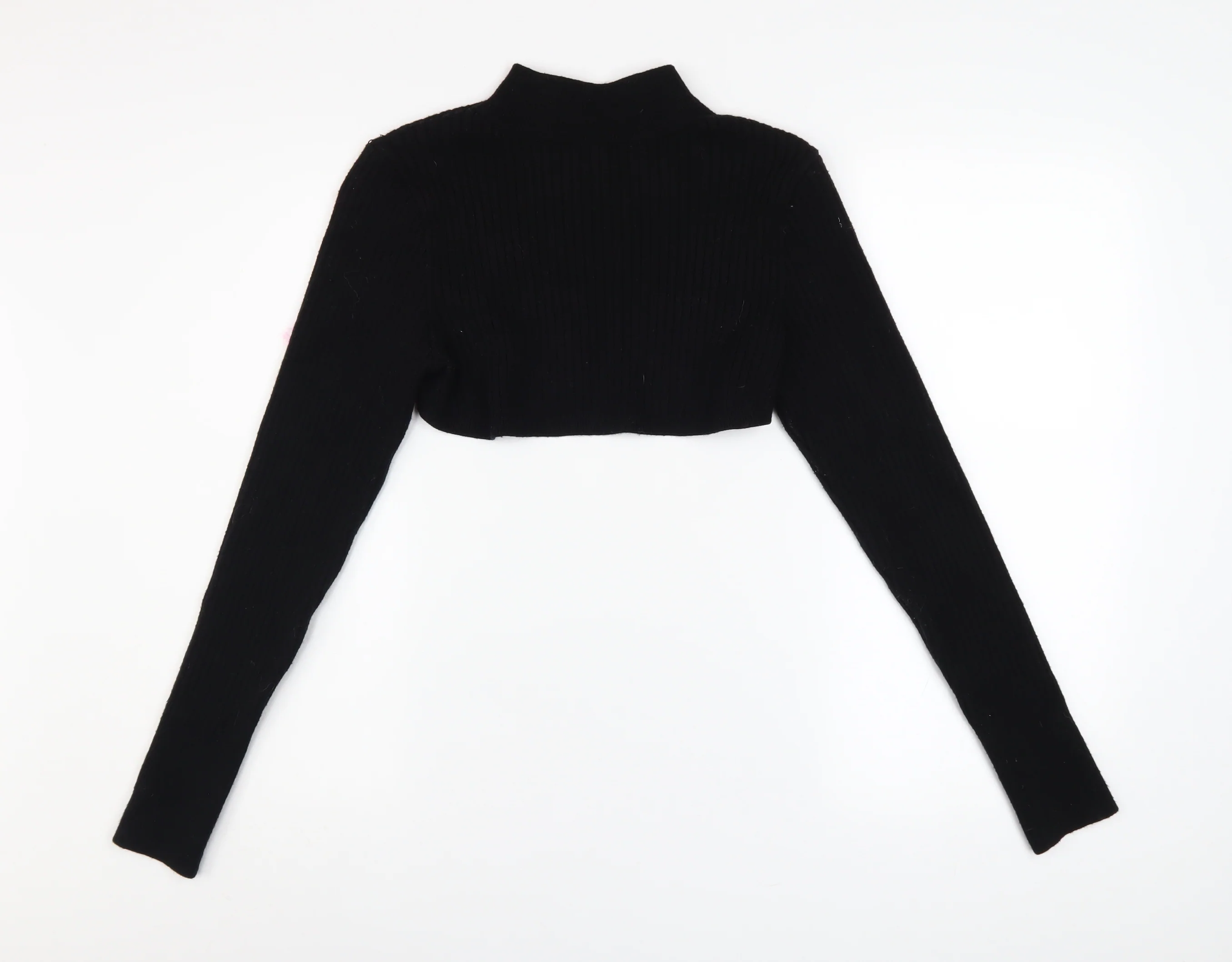 River Island Women’s Black Mock Neck Knit Shrug Jumper Size 12 - Image 3