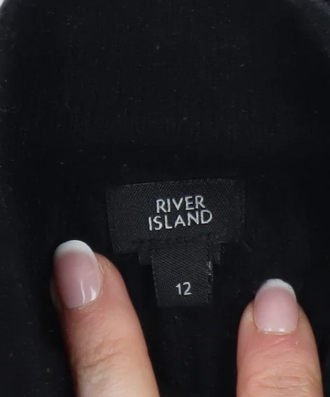 River Island Women’s Black Mock Neck Knit Shrug Jumper Size 12 - Image 4