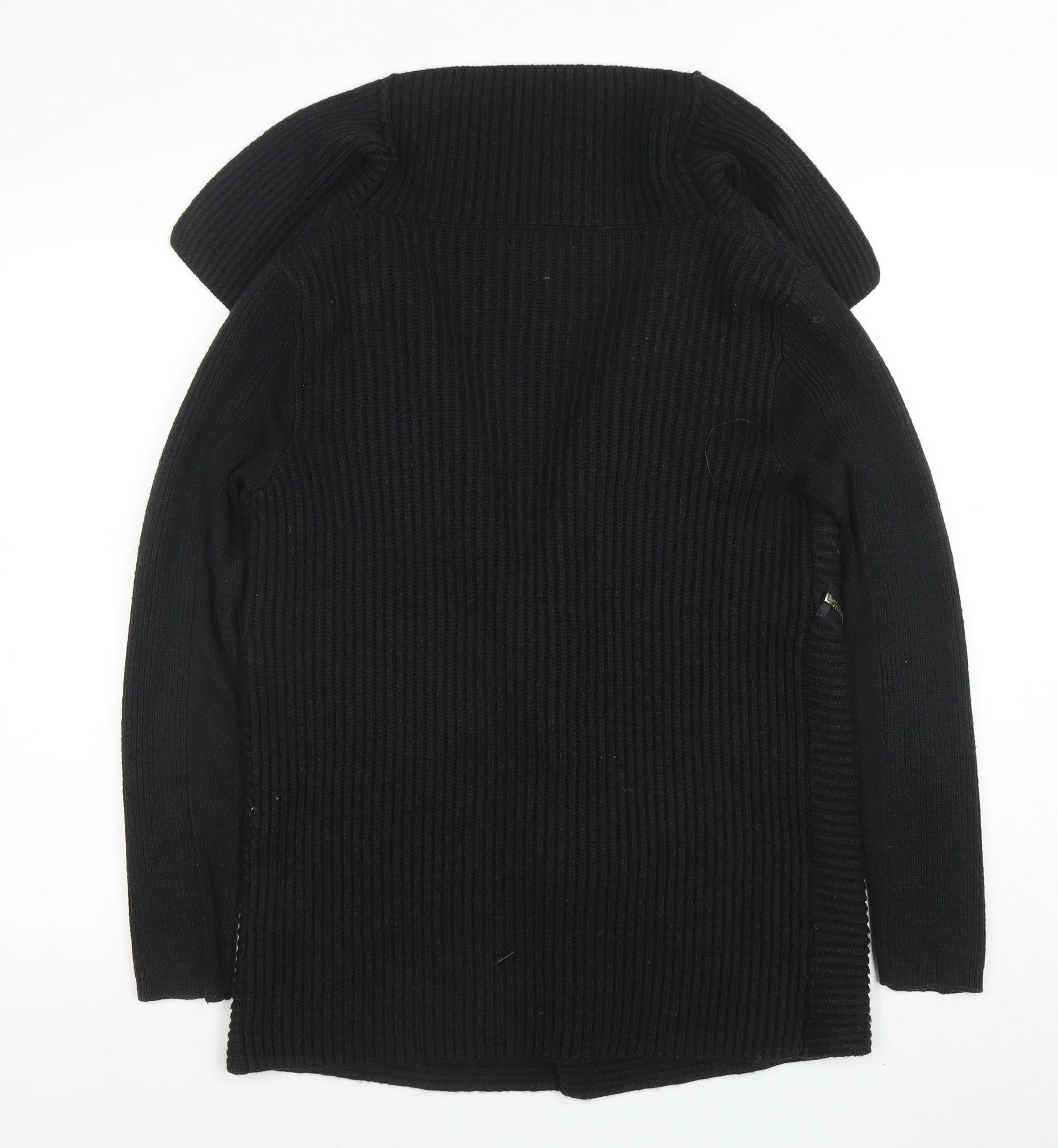 River Island Women’s Black Size 8 Chunky Knit Zip Cardigan - Image 3