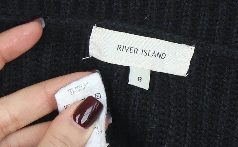 River Island Women’s Black Size 8 Chunky Knit Zip Cardigan - Image 4