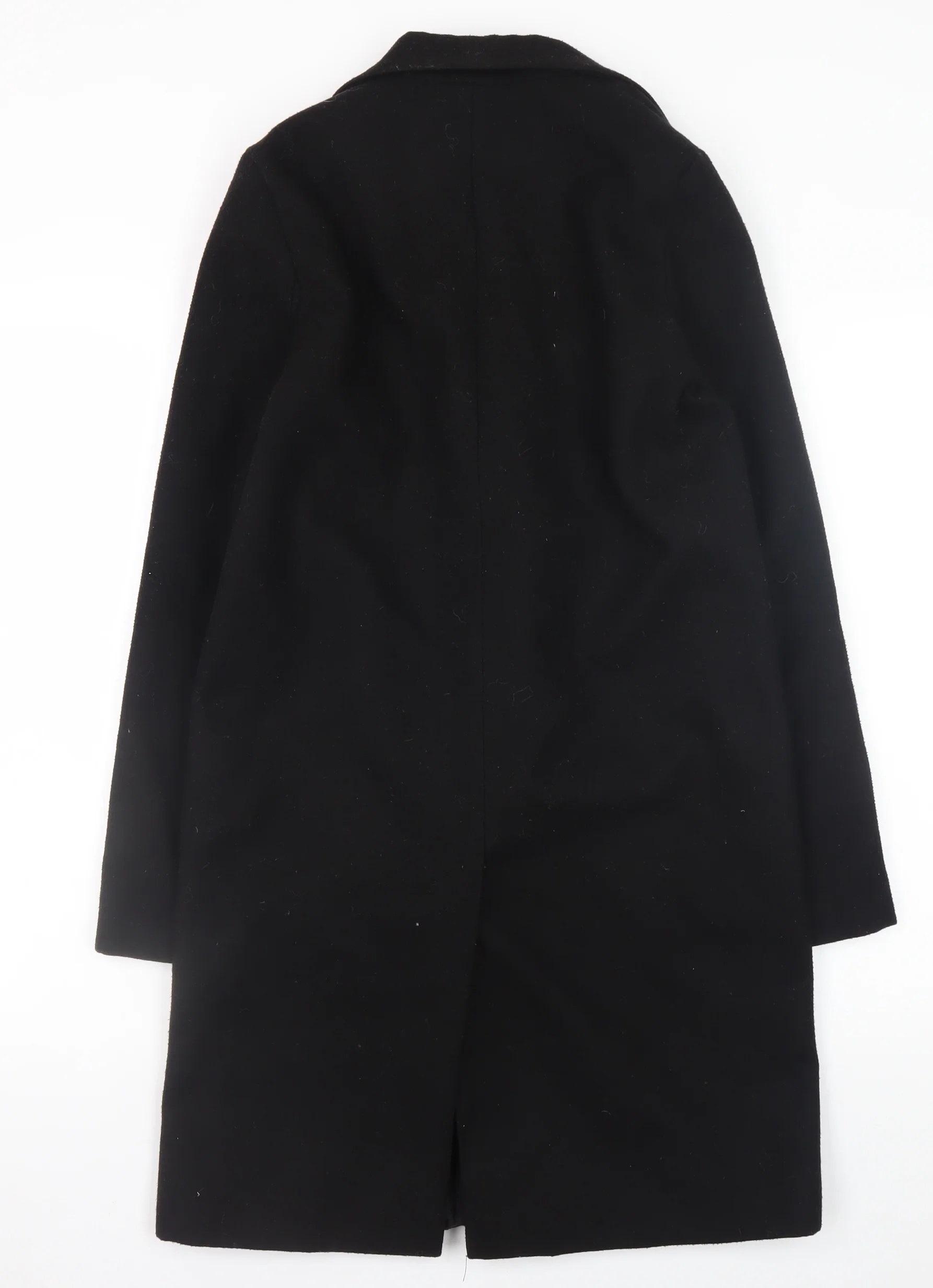 River Island Women’s Black Wool Blend Long Overcoat Size 6 - Image 3