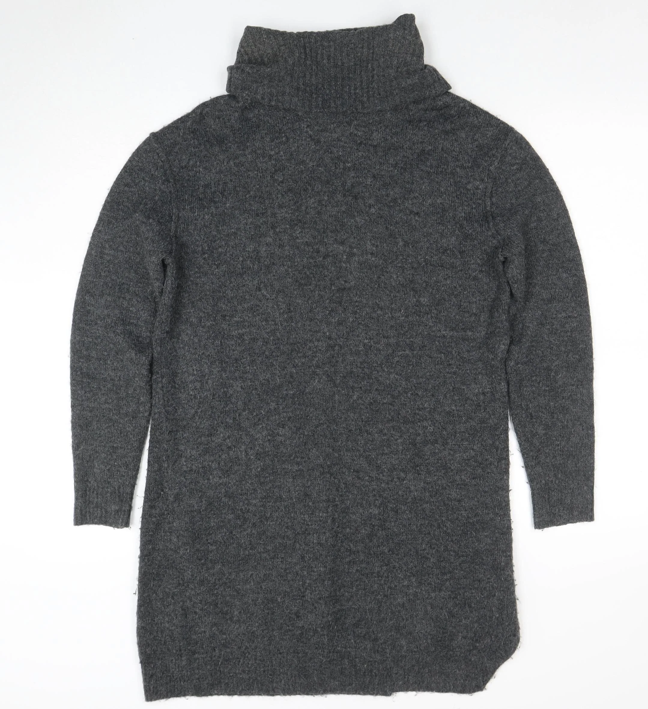 River Island Women’s Grey Jumper Dress Size 10 Roll Neck Knit - Image 3
