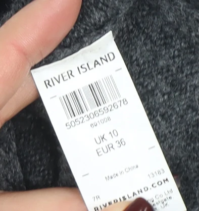 River Island Women’s Grey Jumper Dress Size 10 Roll Neck Knit - Image 4