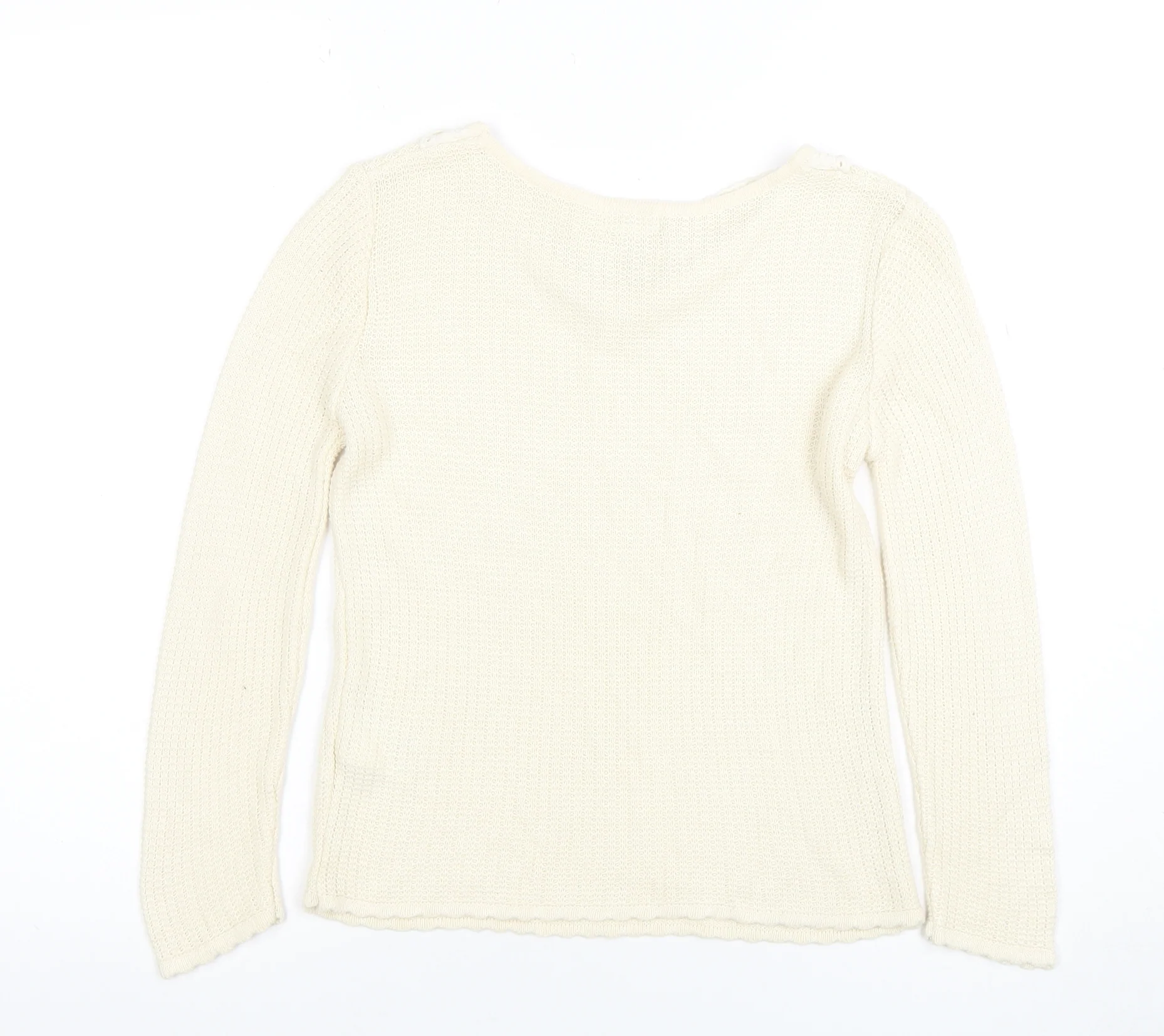 River Island Women’s Ivory Collared Knit Jumper Size S Long Sleeve - Image 3