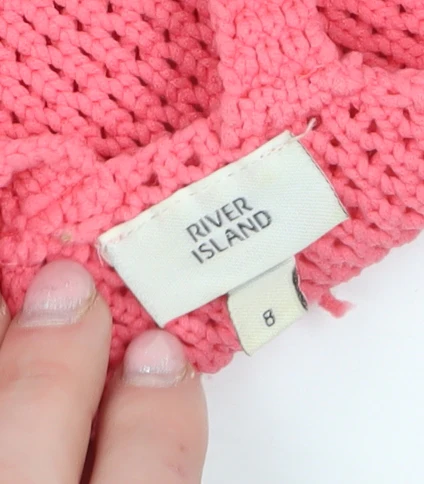 River Island Women’s Pink Crochet Camisole Tank Top Size 8 - Image 5