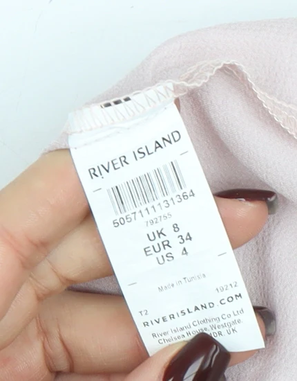 River Island Women’s Pink Off the Shoulder Ruffle Blouse Size 8 - Image 4