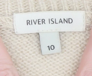 River Island Womens Beige Penguin Wool Blend Jumper Size 10 - Image 4