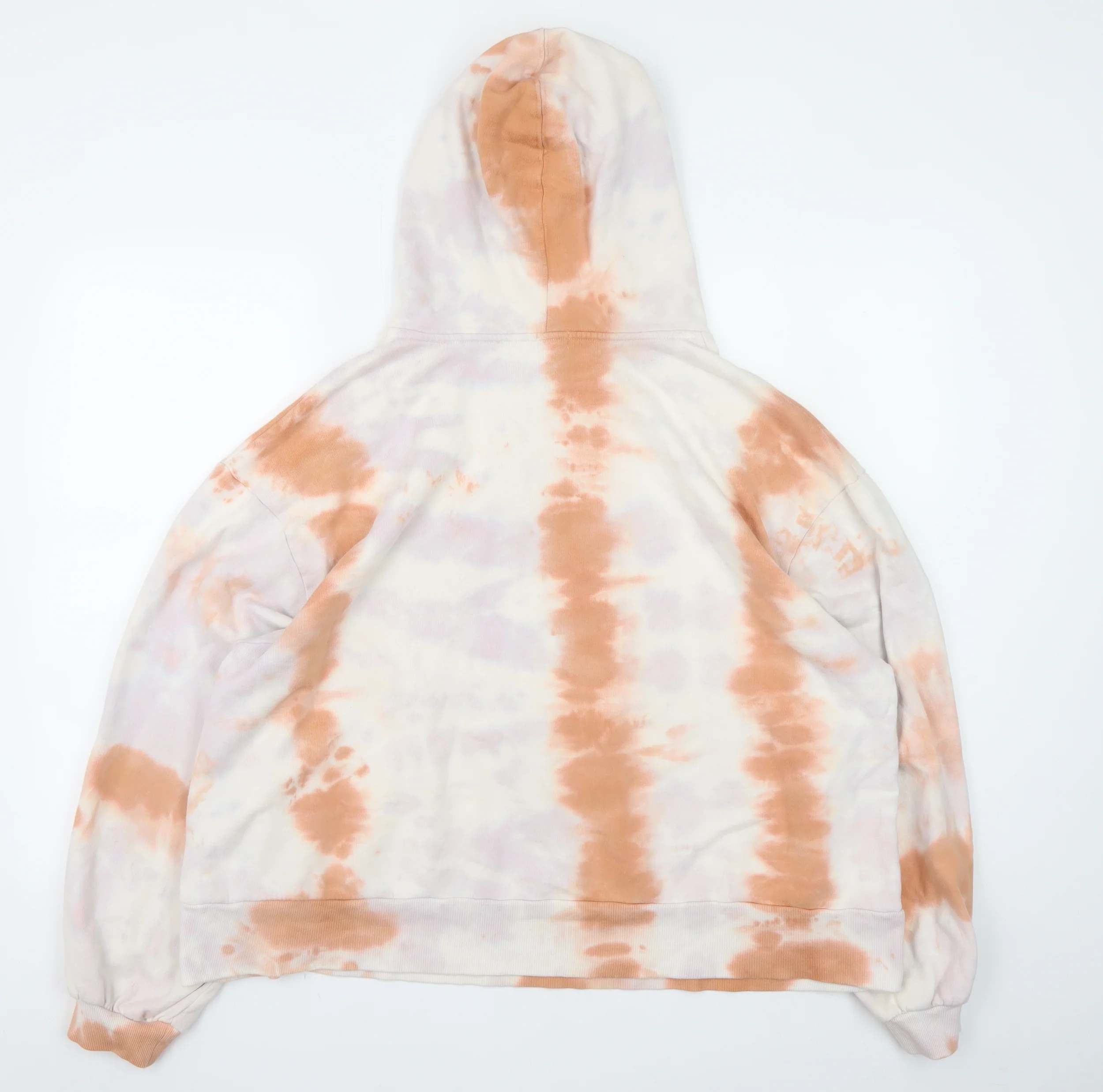 River Island Womens Beige Tie Dye Hoodie UK 18/20 Cotton Relaxed Fit - Image 3