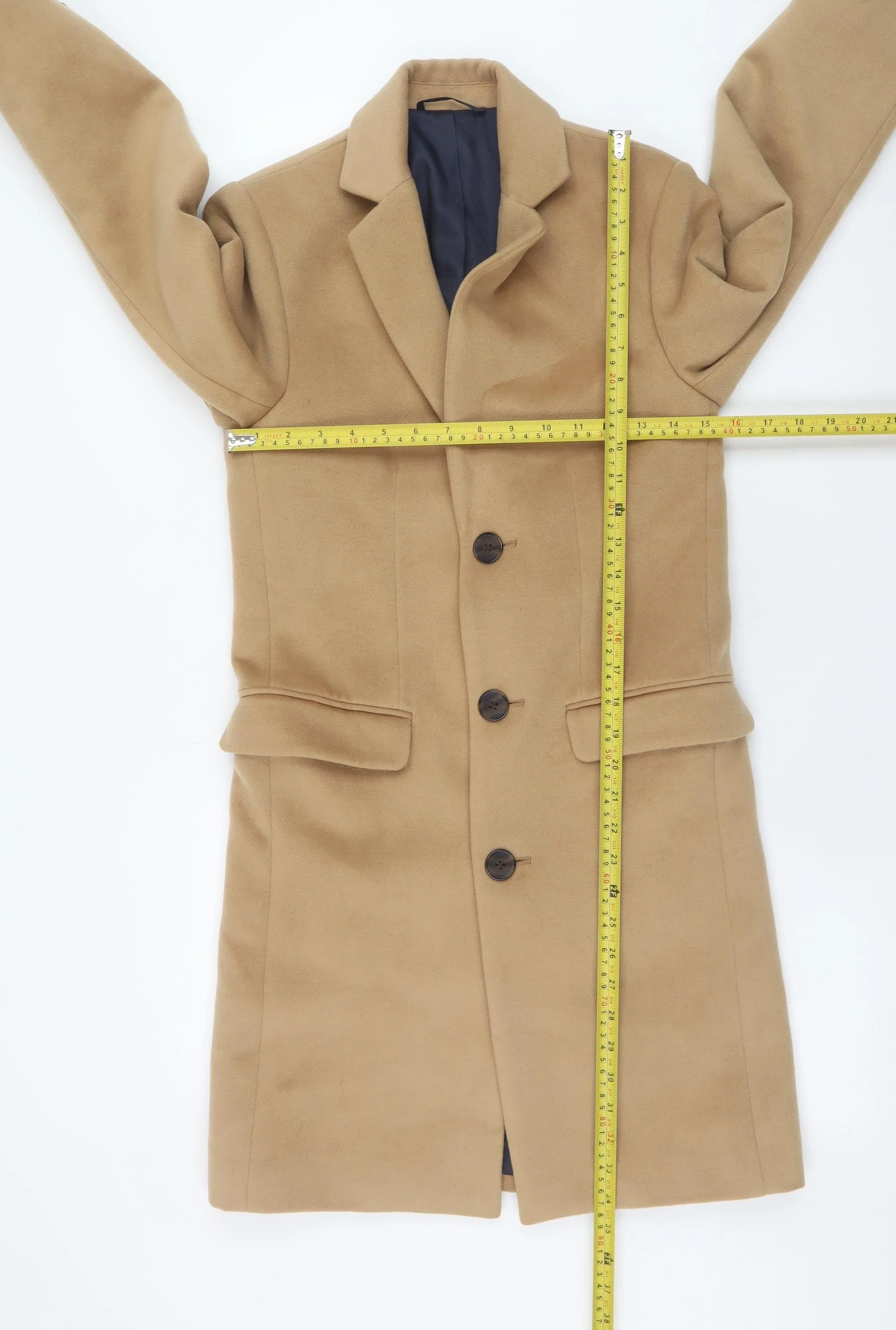 River Island Women's Beige Wool Blend Long Overcoat XXS - Image 2