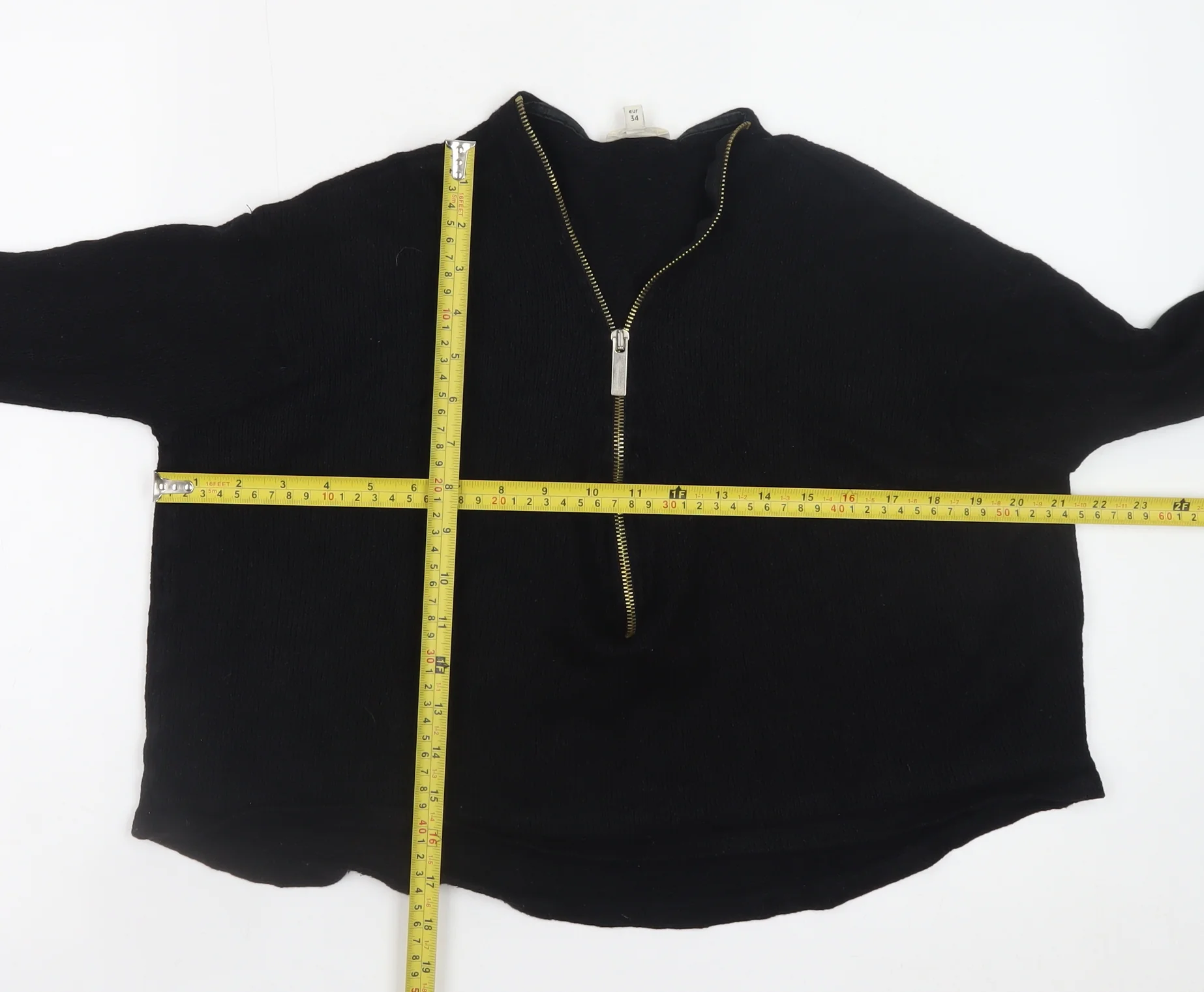 River Island Women's Black Size 8 1/2 Zip Knit Jumper - Image 2