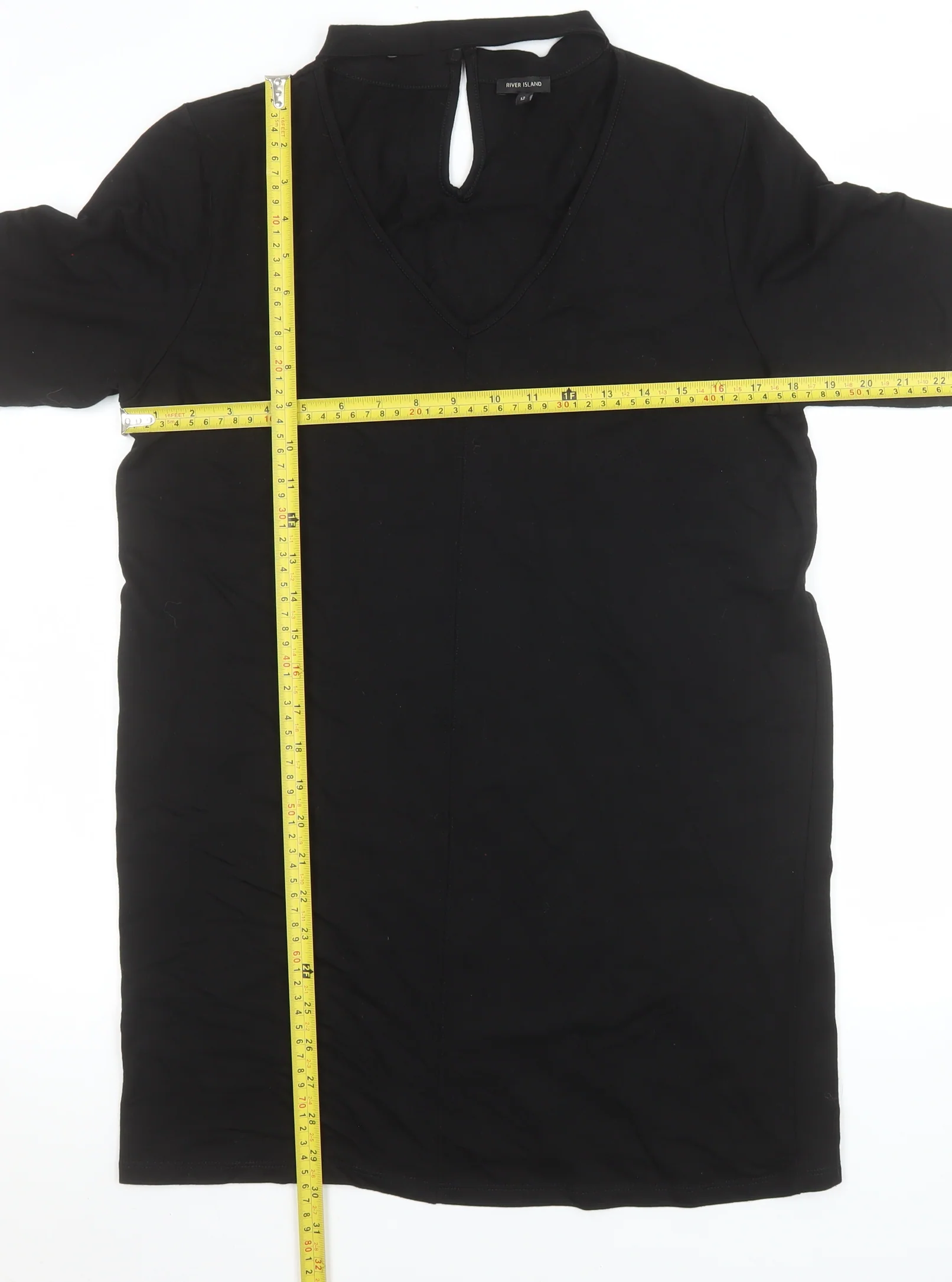 River Island Women's Black Viscose Tunic Blouse Size 12 - Image 2