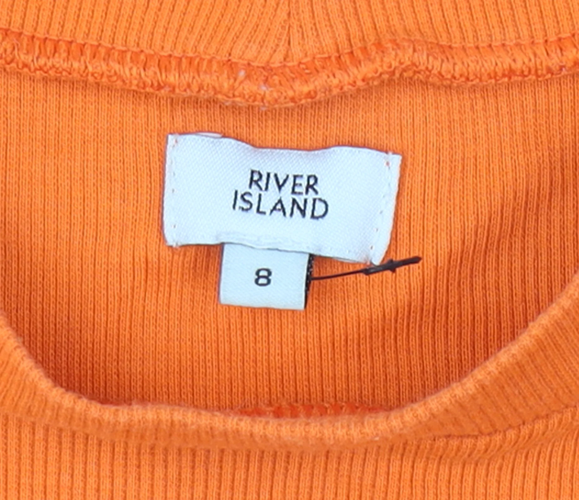 River Island Women's Orange Long Sleeve Slim Fit Cotton T-Shirt Size 8 - Image 4