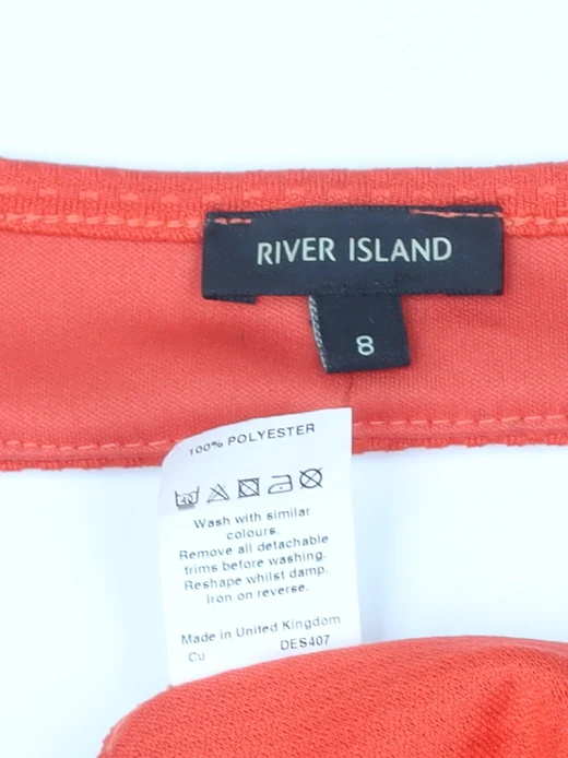 River Island Womens Orange Peplum Sleeveless Blouse Size 8 - Image 4