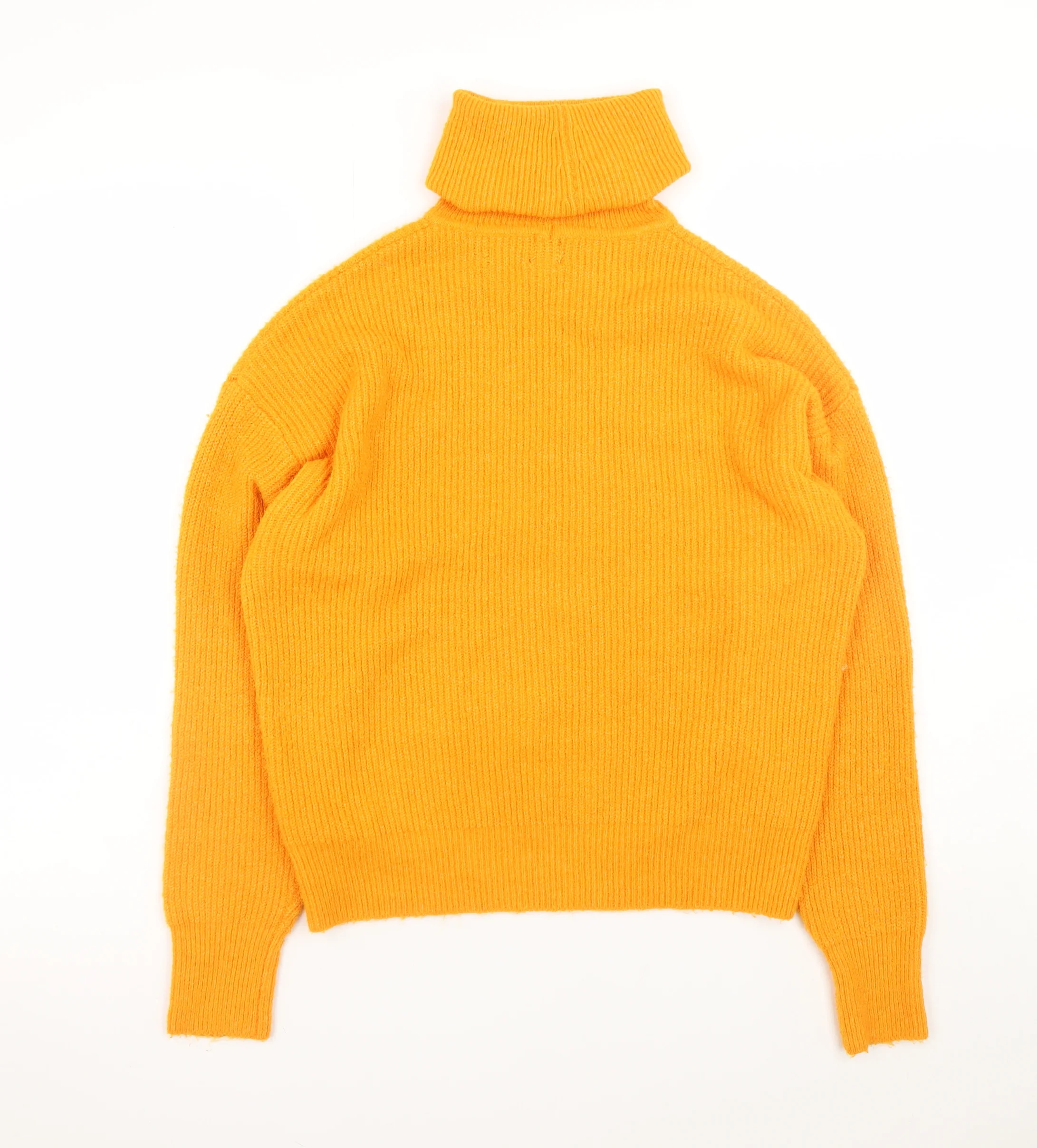 River Island Womens Yellow Roll Neck Ribbed Knit Jumper XS - Image 3