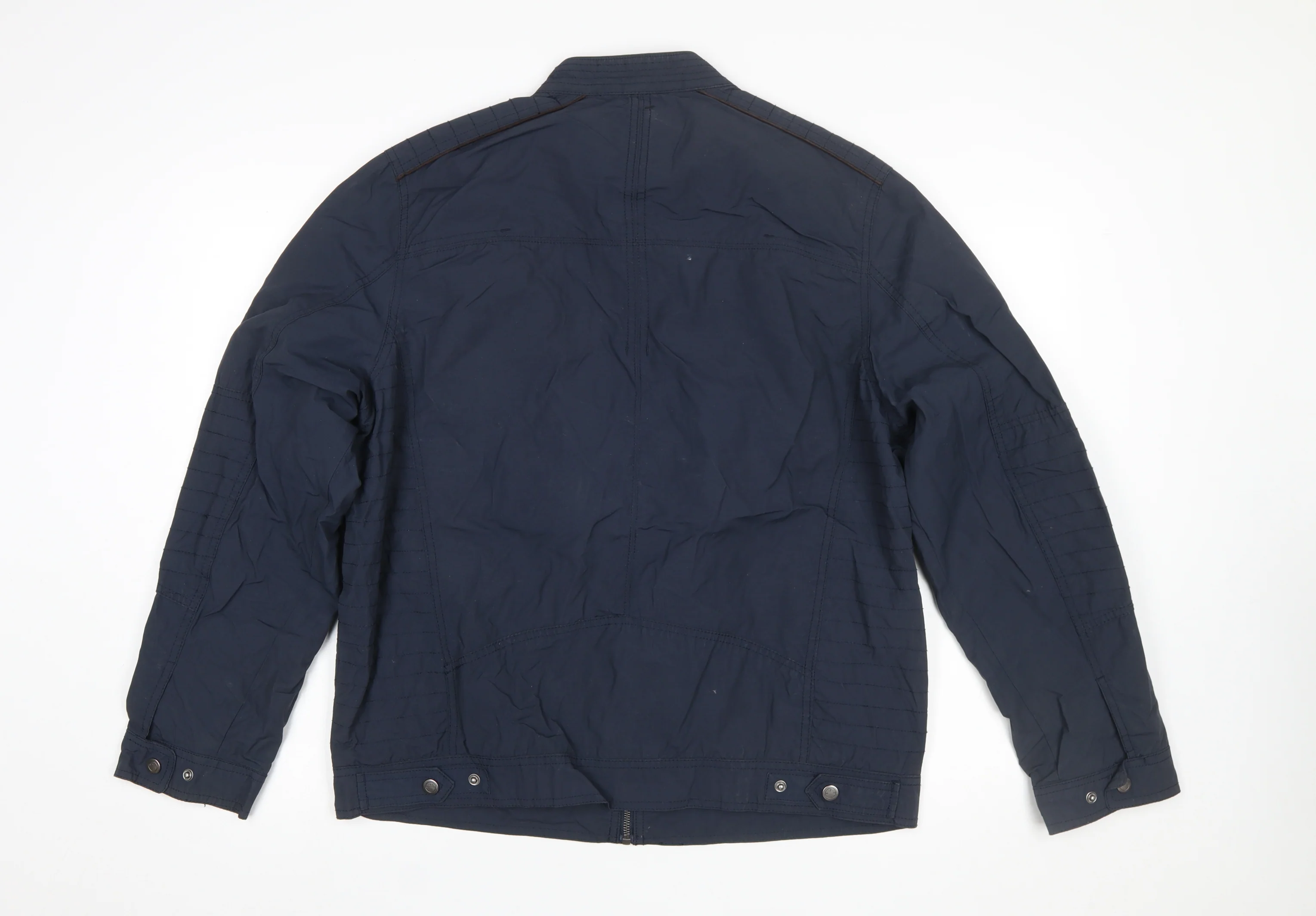 RJR John Rocha Men's Blue Biker Jacket Size L Cotton Nylon - Image 3
