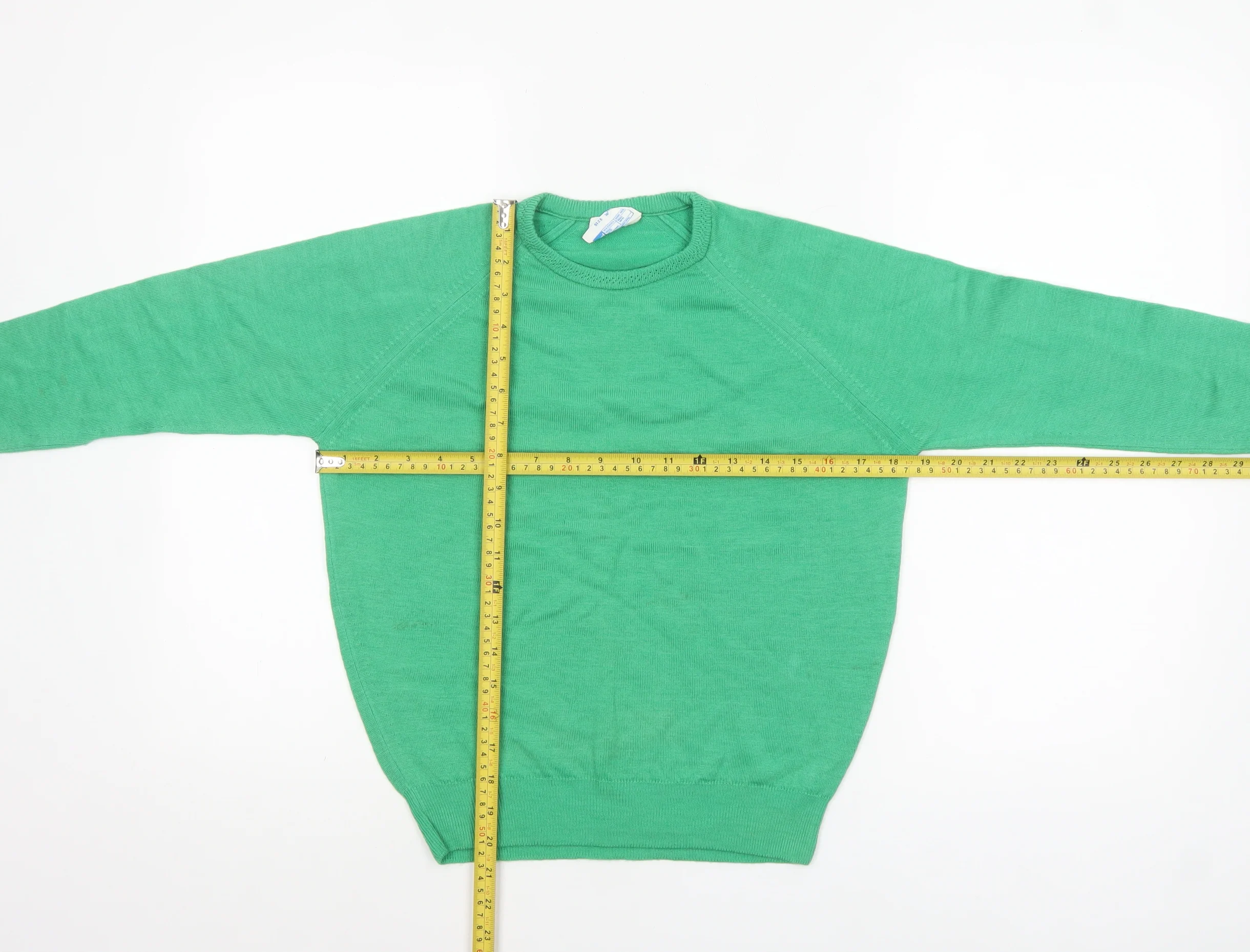 Robert Rowley Women Green Wool Crew Neck Jumper Size 12 - Image 2