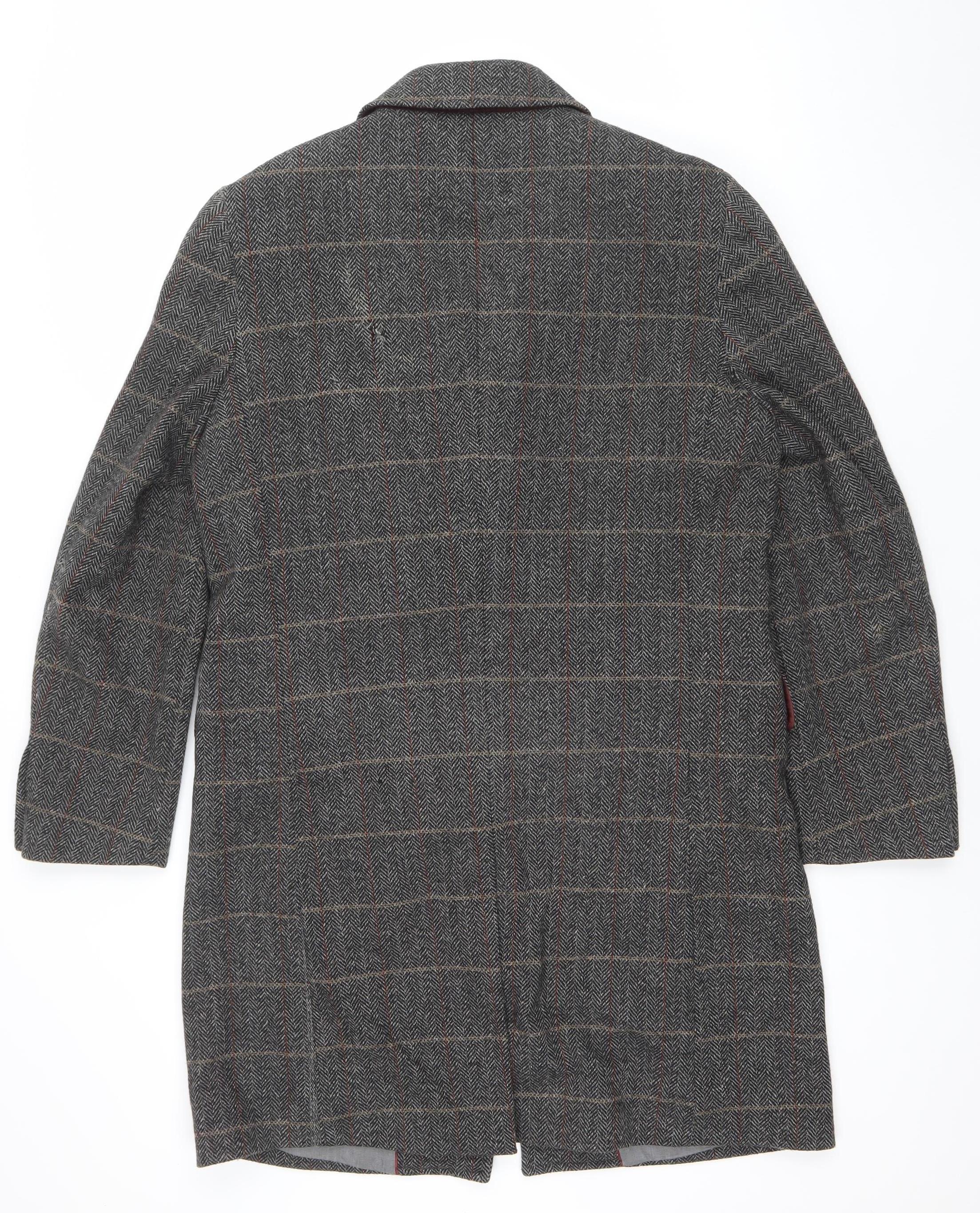 Rocha John Rocha Men's Grey Checked Wool Blend Blazer Jacket M - Image 3