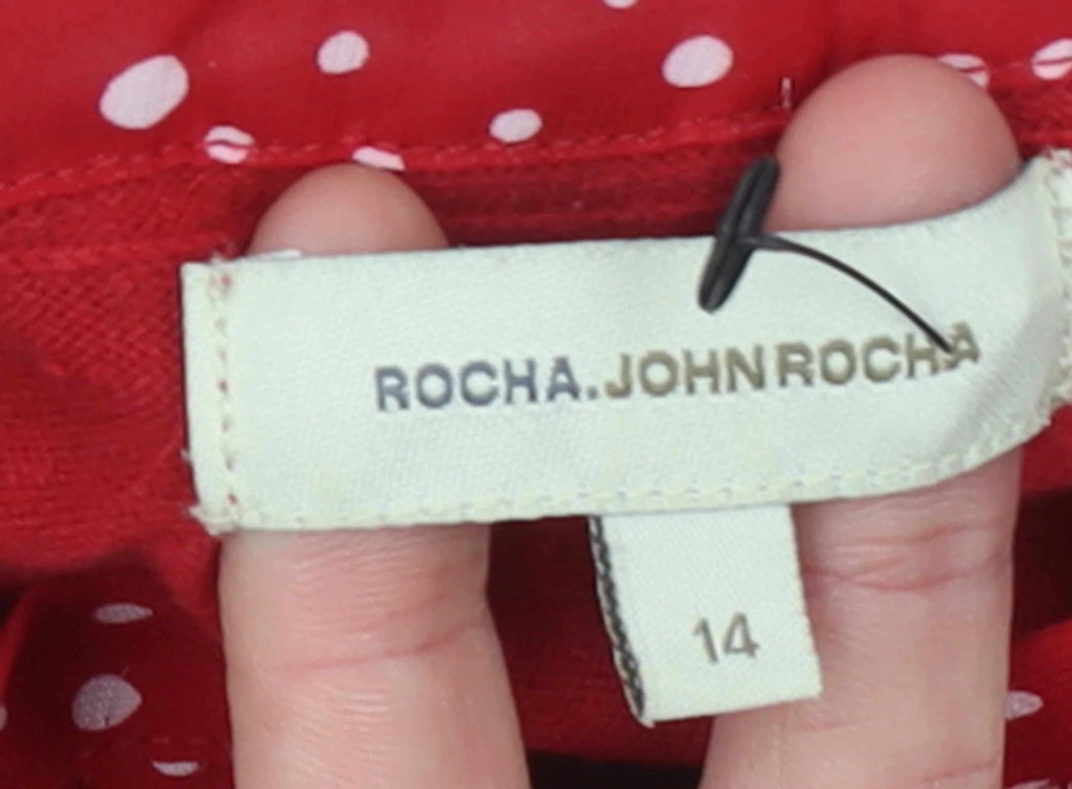 Rocha.John Rocha Womens Red Size 14 Polka Dot Sleeve Jumper - Image 4