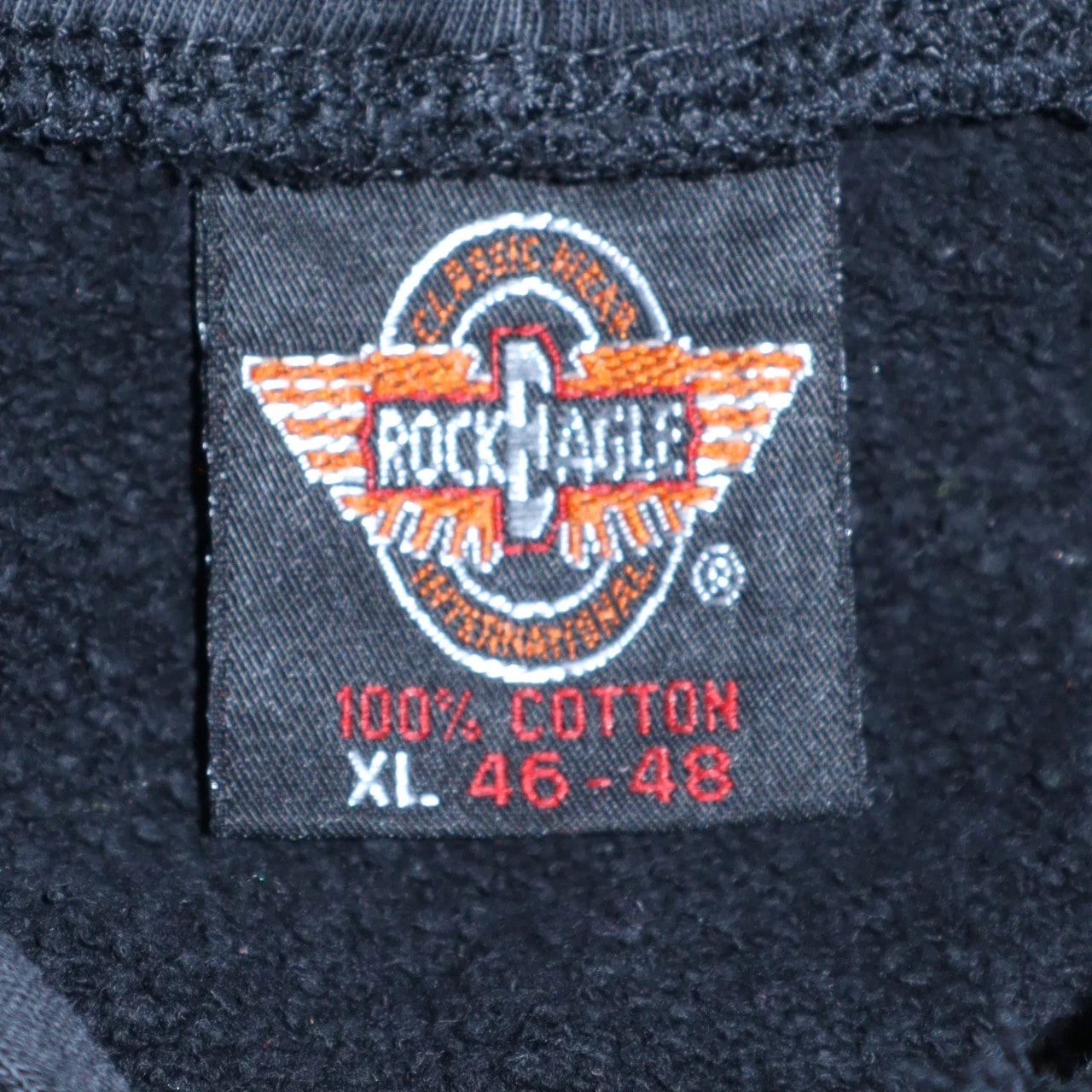 Rock Eagle Mens Black XL Pullover Hoodie Leopard Graphic Fleece - Image 5