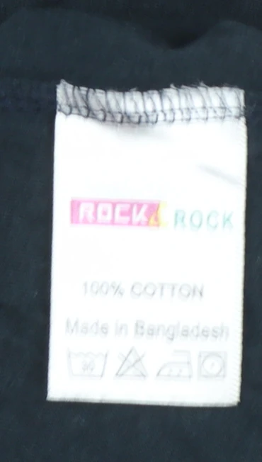 Rock & Rock Women's Black Cotton Roll Neck Long Sleeve Top Size L - Image 5