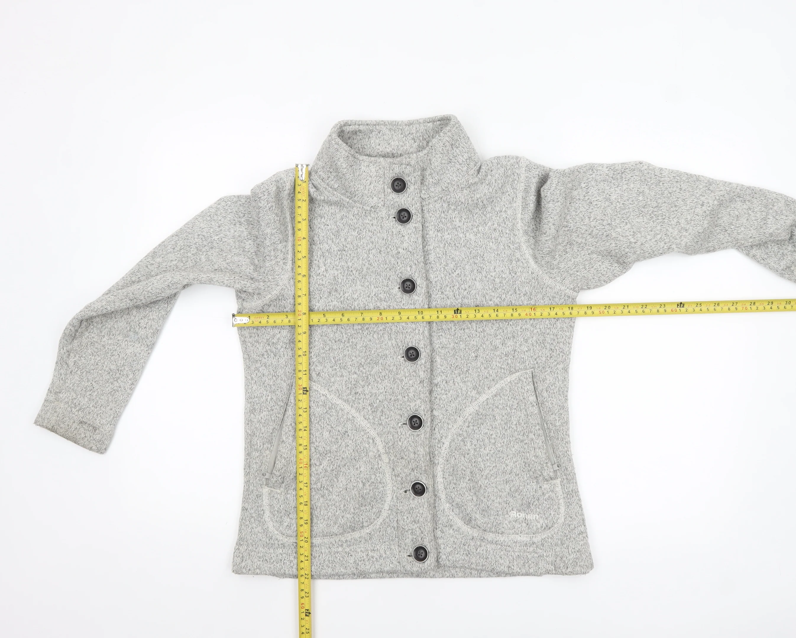 Rohan Women's Grey Fleece Button Jacket Size S Outdoor Casual - Image 2