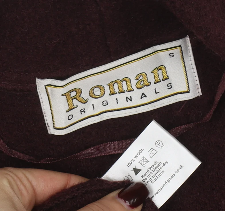 Roman Originals Women Brown Wool Mid-Length Open Jacket Size S - Image 4