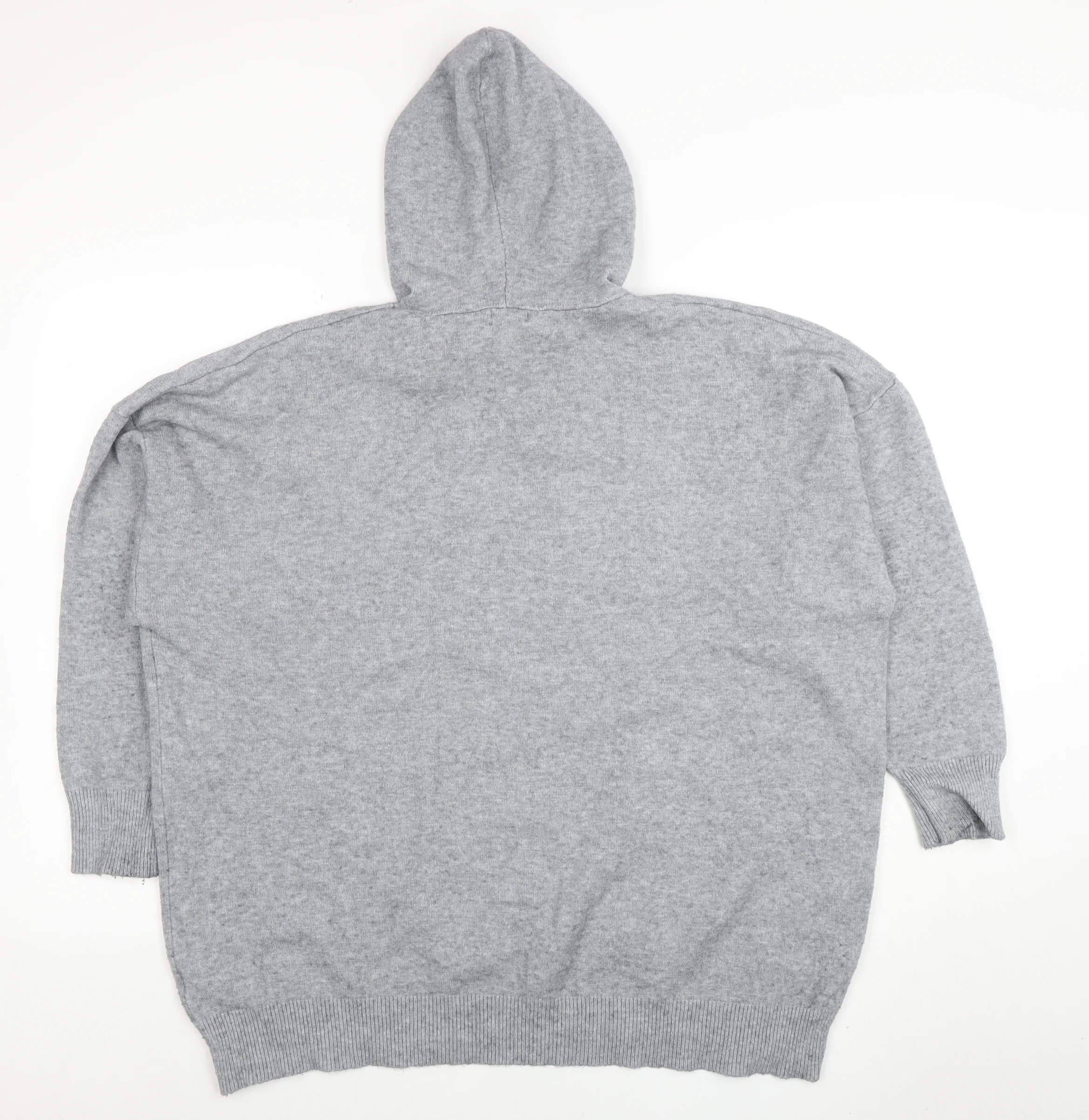 Roman Women Grey L Hooded Pullover Sweatshirt Rhinestone Star - Image 3