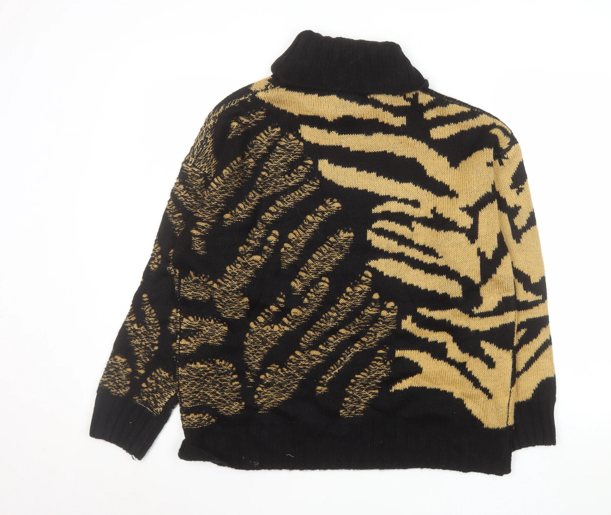 Roman Women’s Black Animal Print Roll Neck Pullover Jumper Size 14 - Image 3