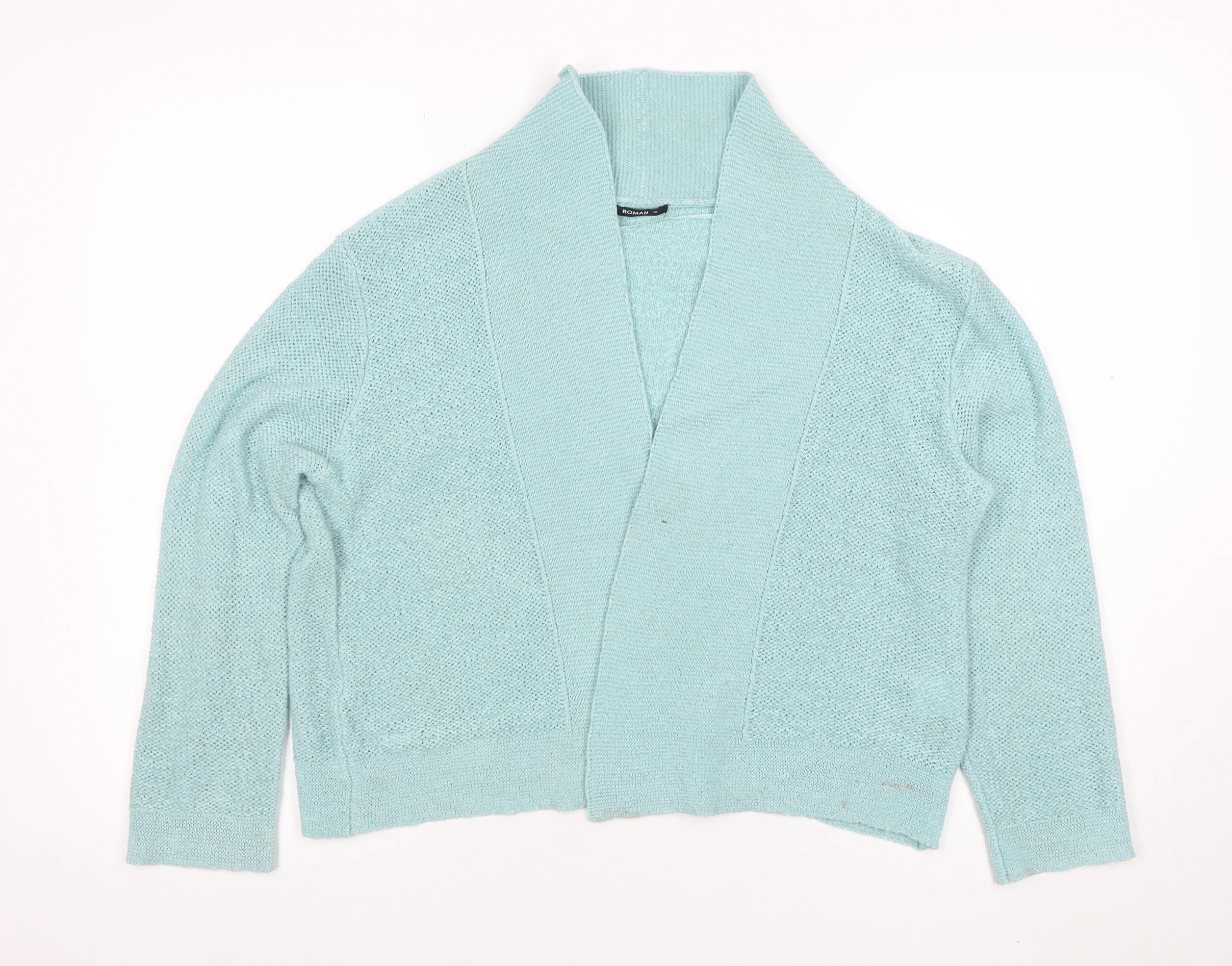 Roman Women’s Blue Knit Open Front Cardigan Size 18