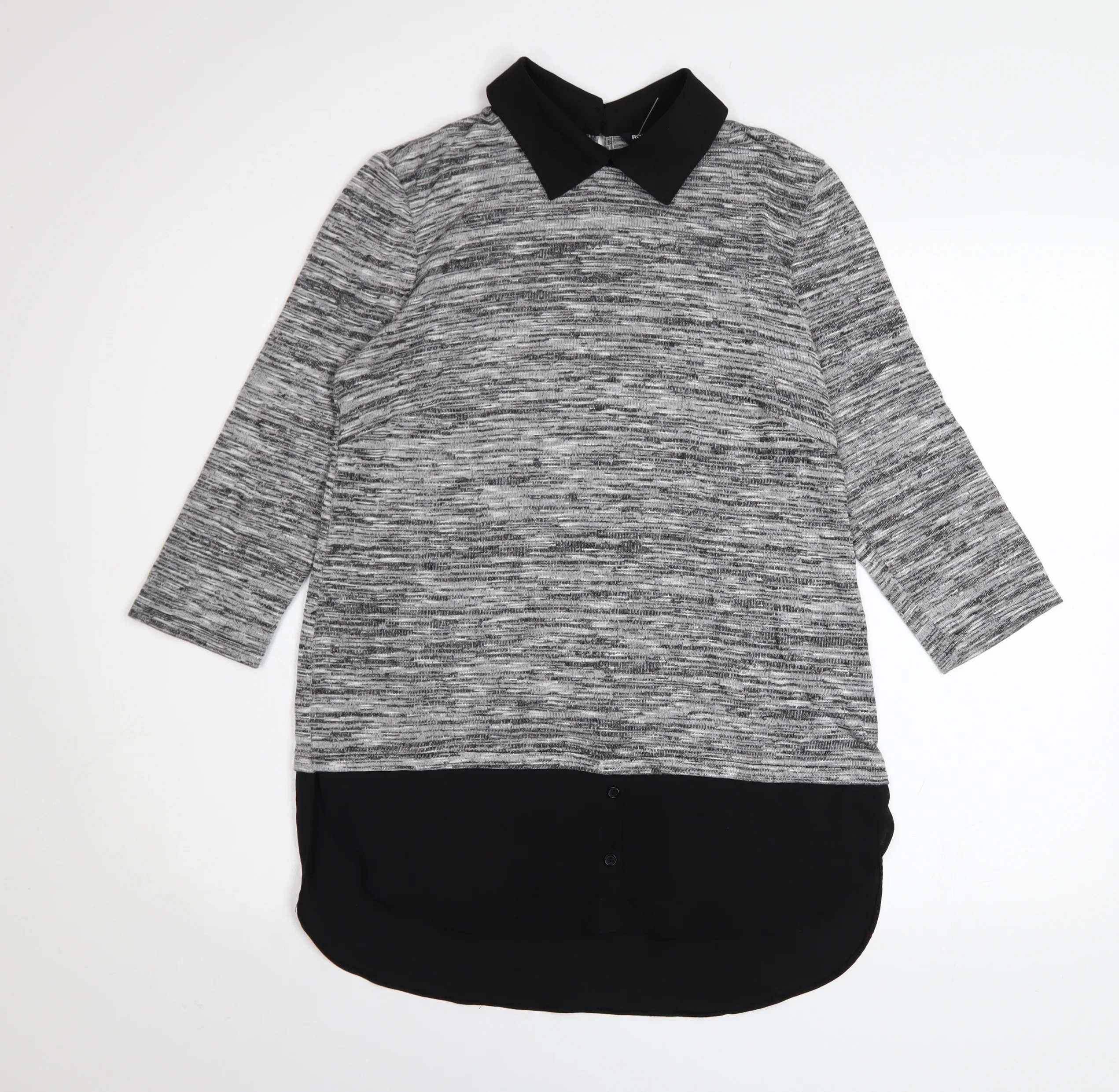 Roman Women’s Grey Collared Tunic Jumper Size 12 3/4 Sleeve