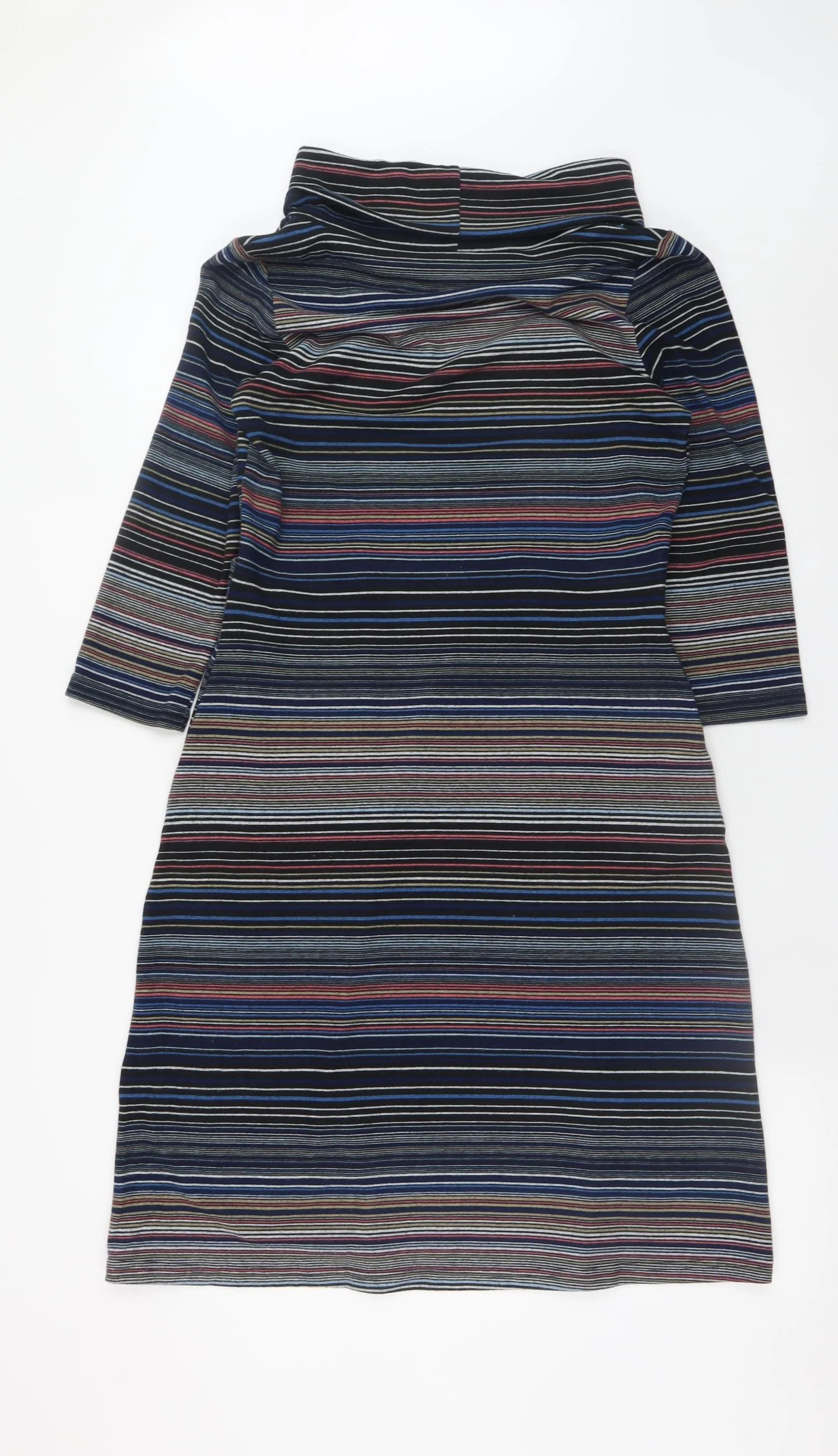 Roman Women’s Multicoloured Stripe Shift Dress Size 12 3/4 Sleeve Knit - Image 3