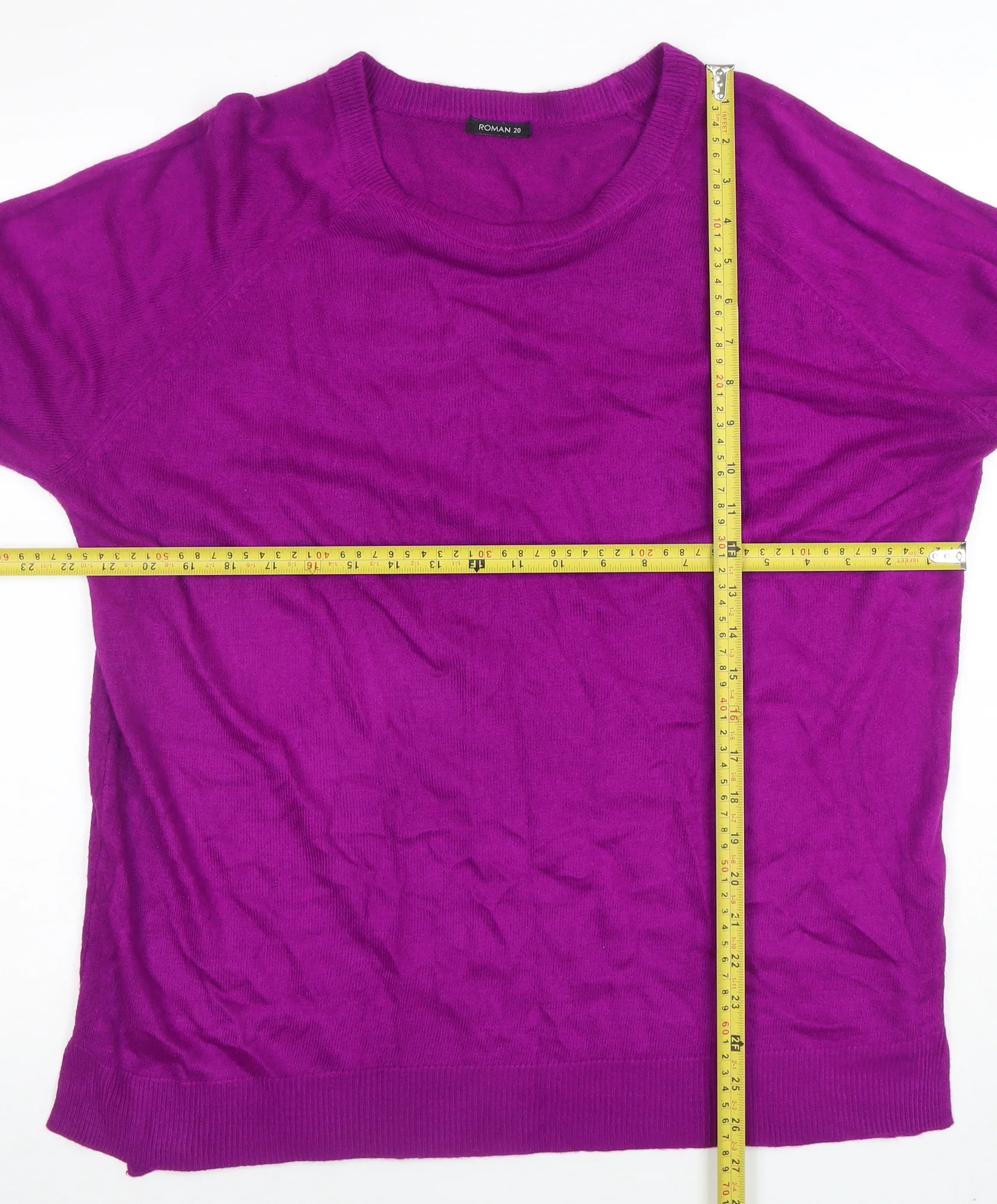Roman Women’s Purple Acrylic Crew Neck Jumper Size 20 - Image 2