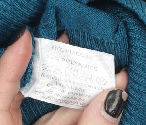 Roman Womens Blue Size 18 Square Neck Button Detail Pullover Jumper - Image 4