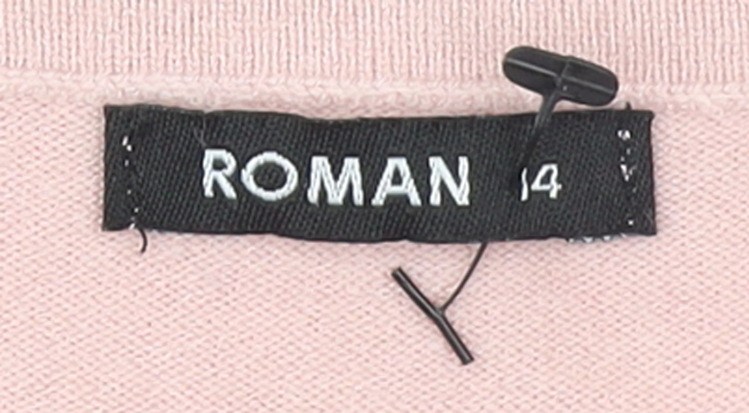 Roman Womens Pink Mock Neck Rhinestone Knit Jumper Size 14 - Image 4