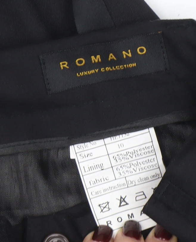 Romano Boys Black Dress Trousers Size 10 Years Formal Polyester Viscose - Image 4