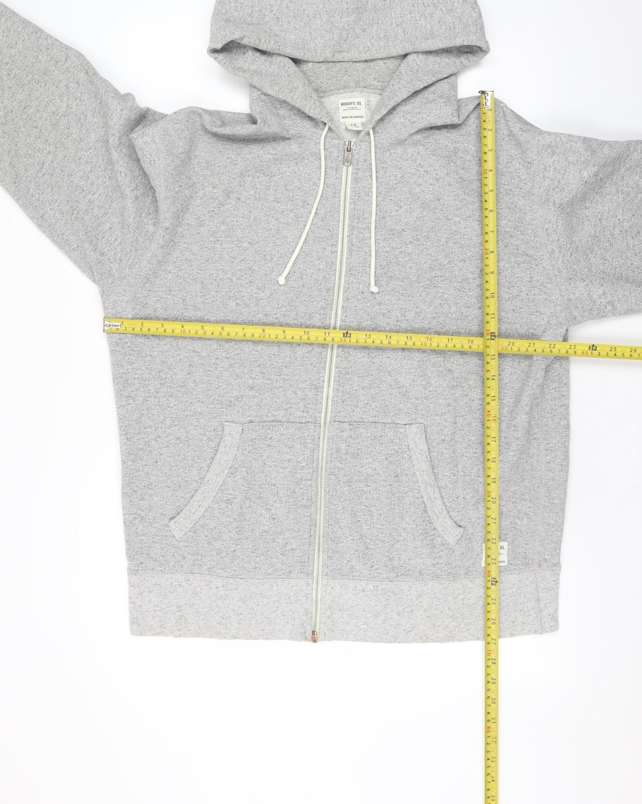 Roots Mens Grey XL Full Zip Hoodie Fleece Cotton Blend - Image 2