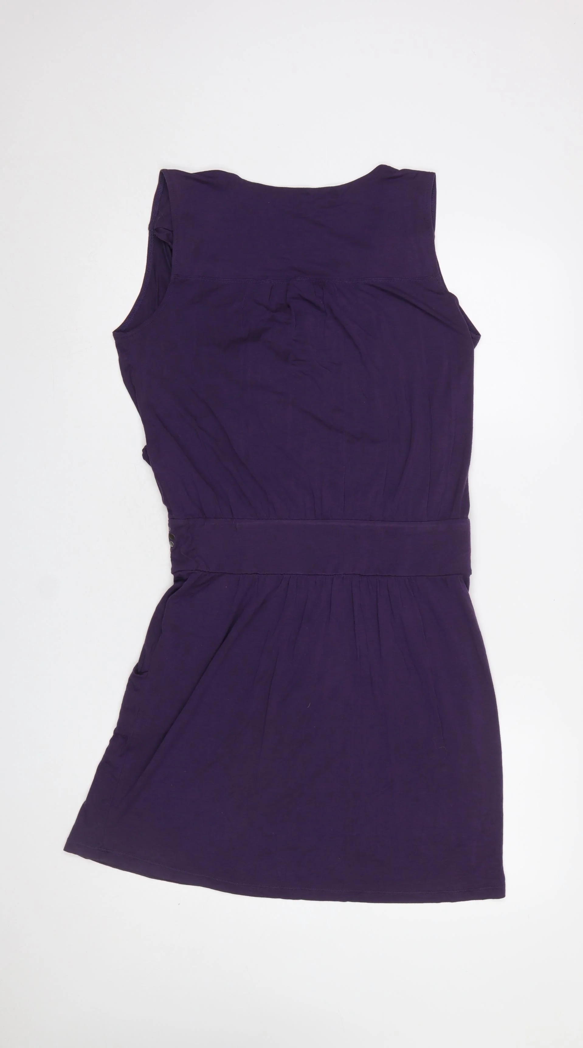 Rosa Faia Womens Purple S 10 Wrap Mini Dress Beaded Waist Viscose Blend - Image 3