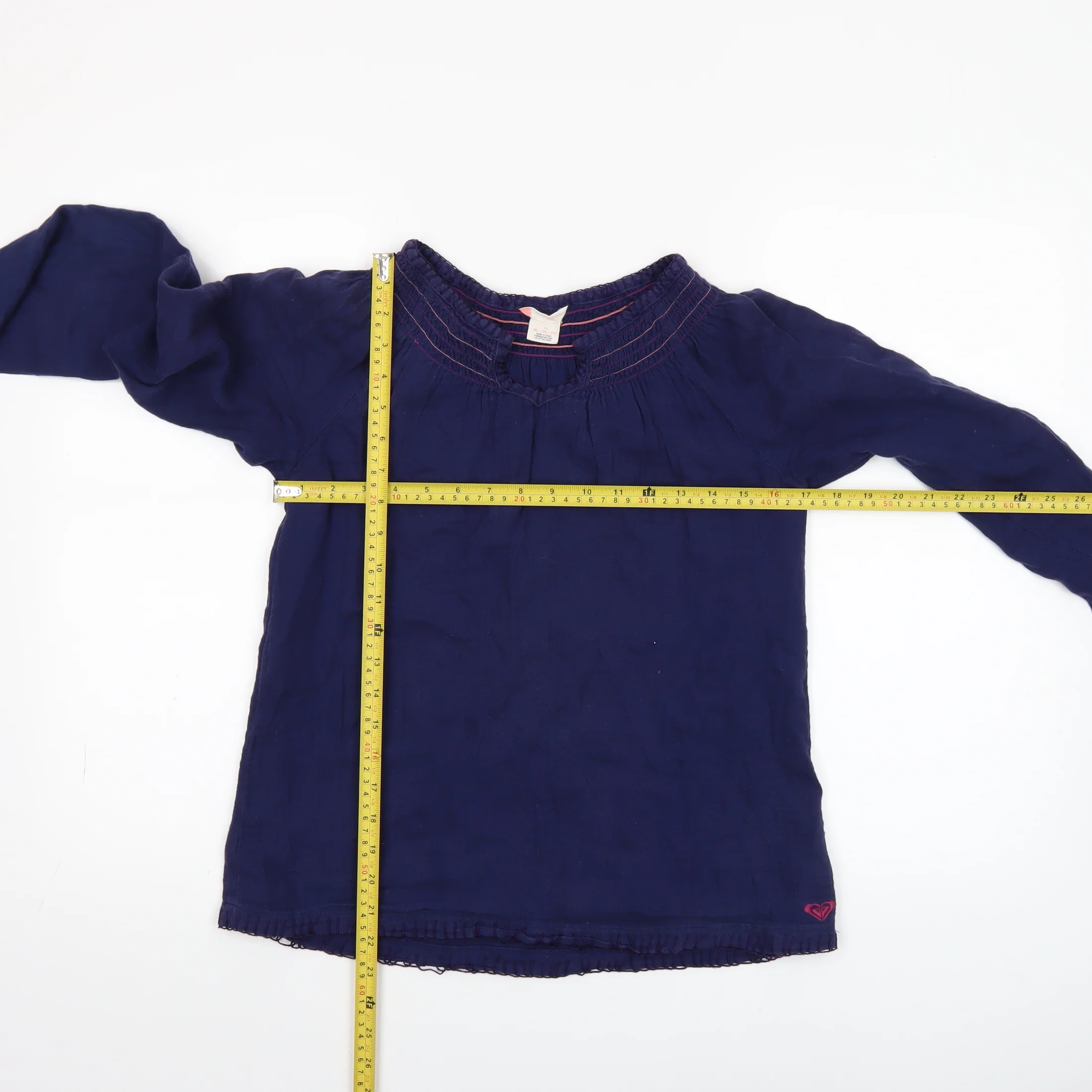 Roxy Girls Blue Cotton Long Sleeve Tunic Blouse Size 16 Years - Image 2
