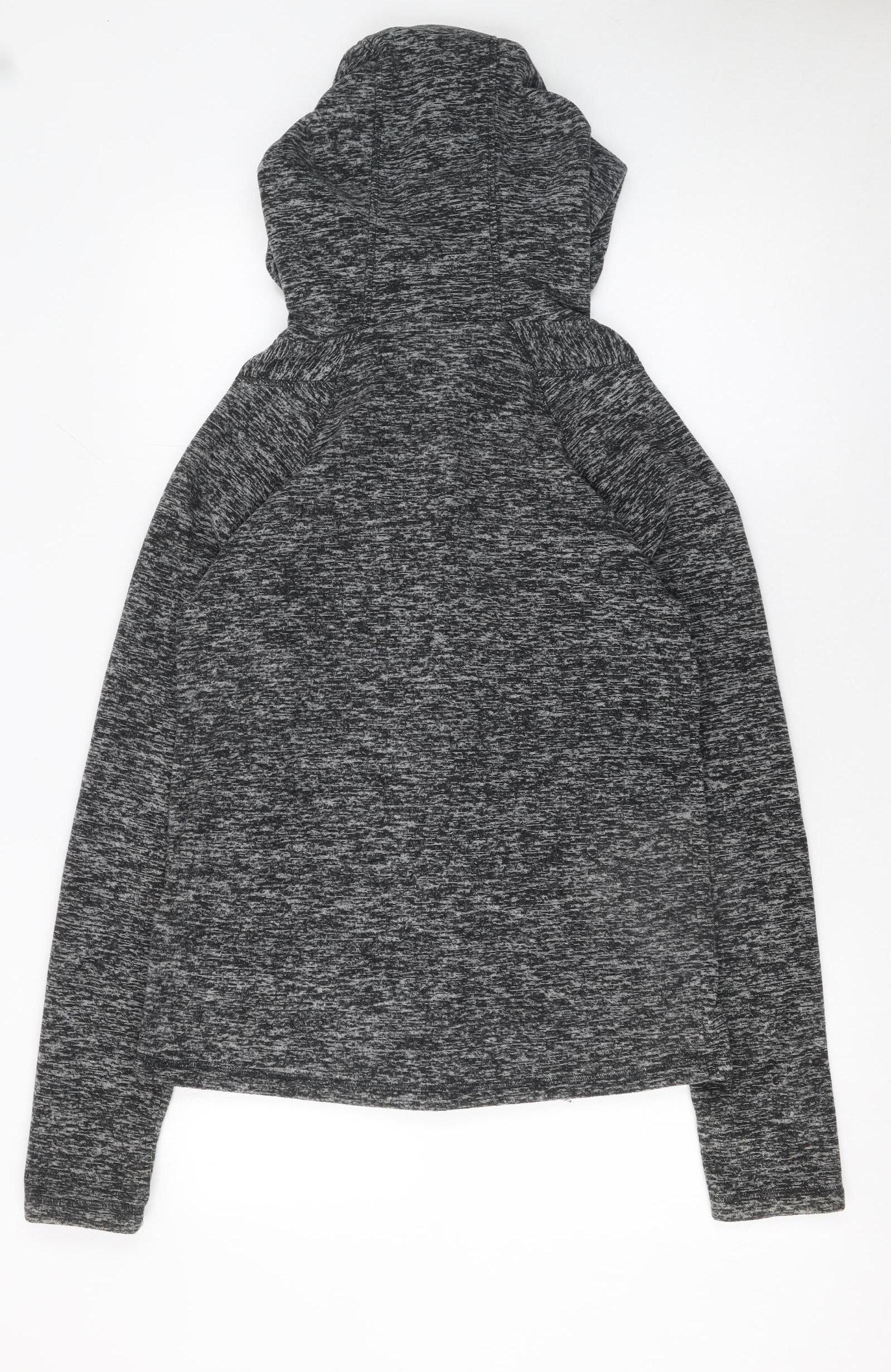 Roxy Women's Grey Full Zip Hoodie Small Polyester Hooded Sweatshirt - Image 3