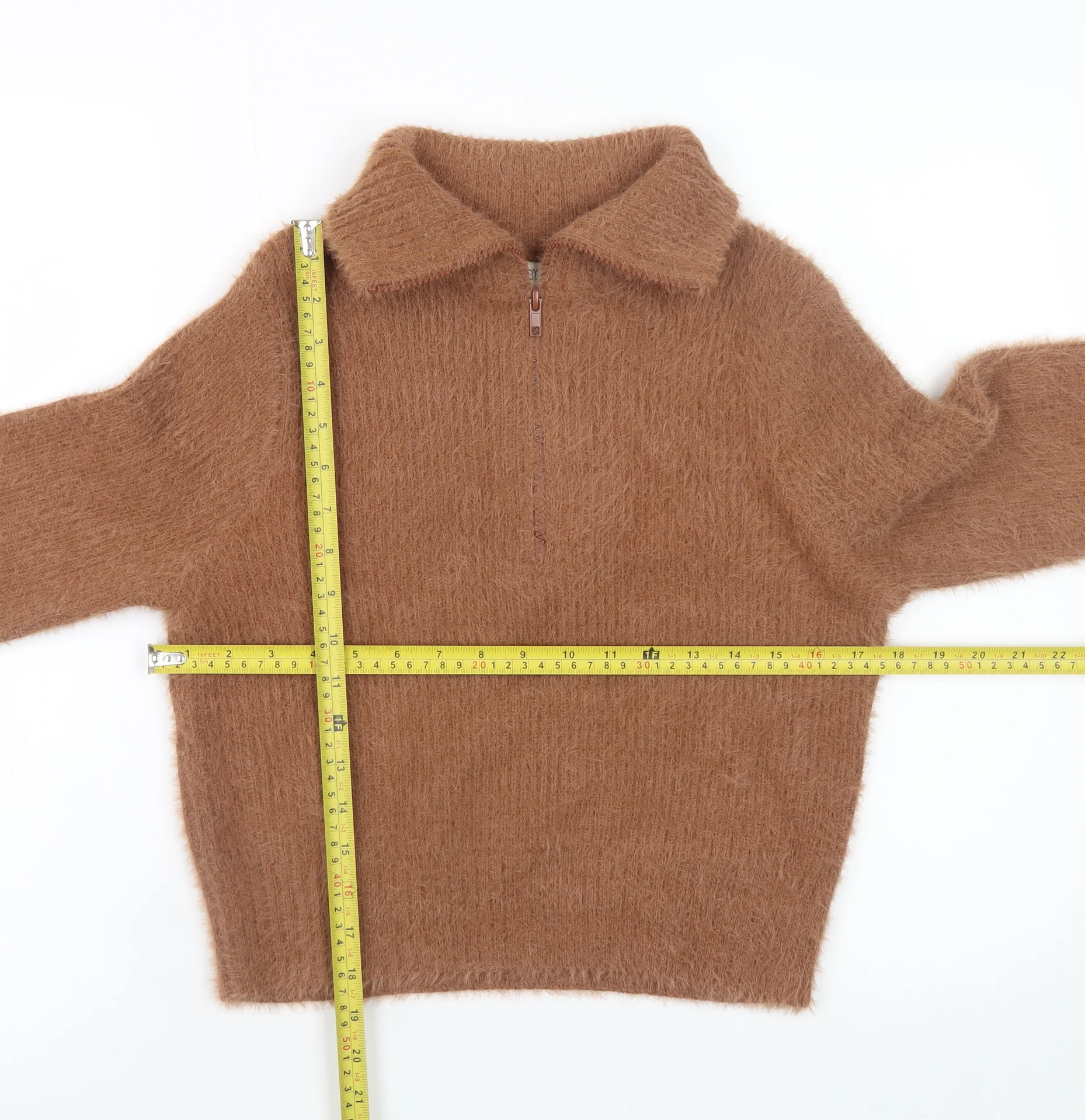Ruby Moon Women’s Brown Collared Half Zip Knit Jumper Size S - Image 2
