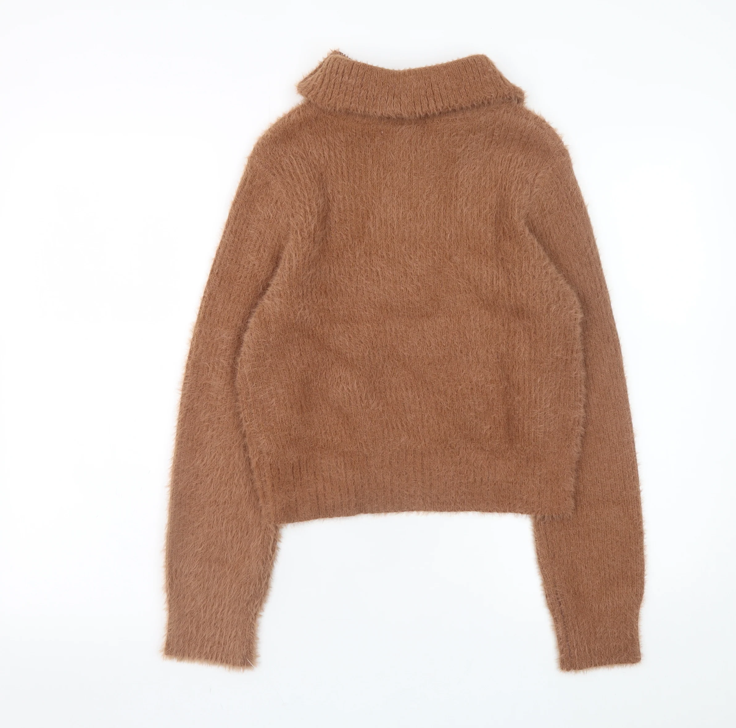 Ruby Moon Women’s Brown Collared Half Zip Knit Jumper Size S - Image 3