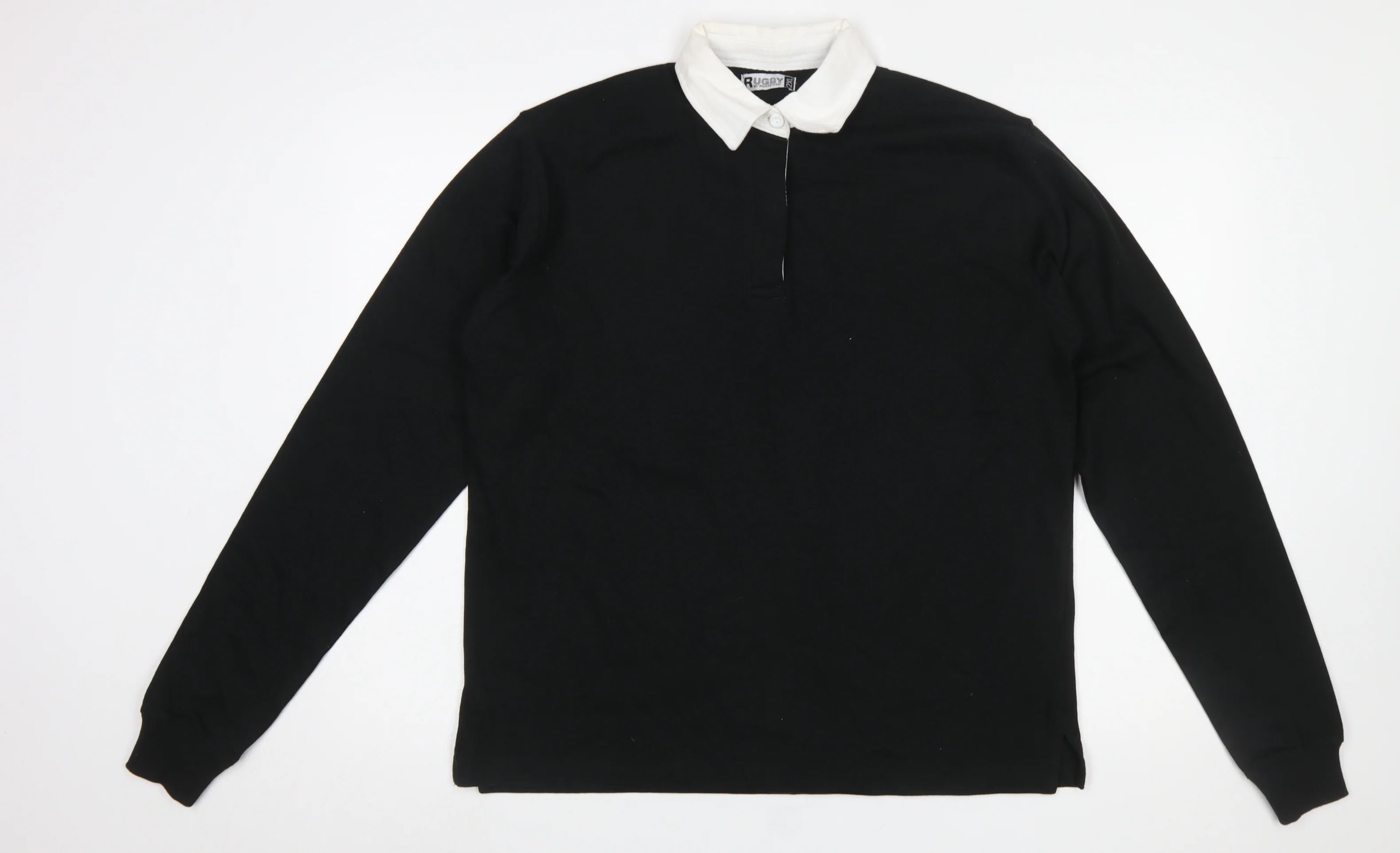 Rugby by Phase One Men's Black 2XL Long Sleeve Cotton Polo Shirt