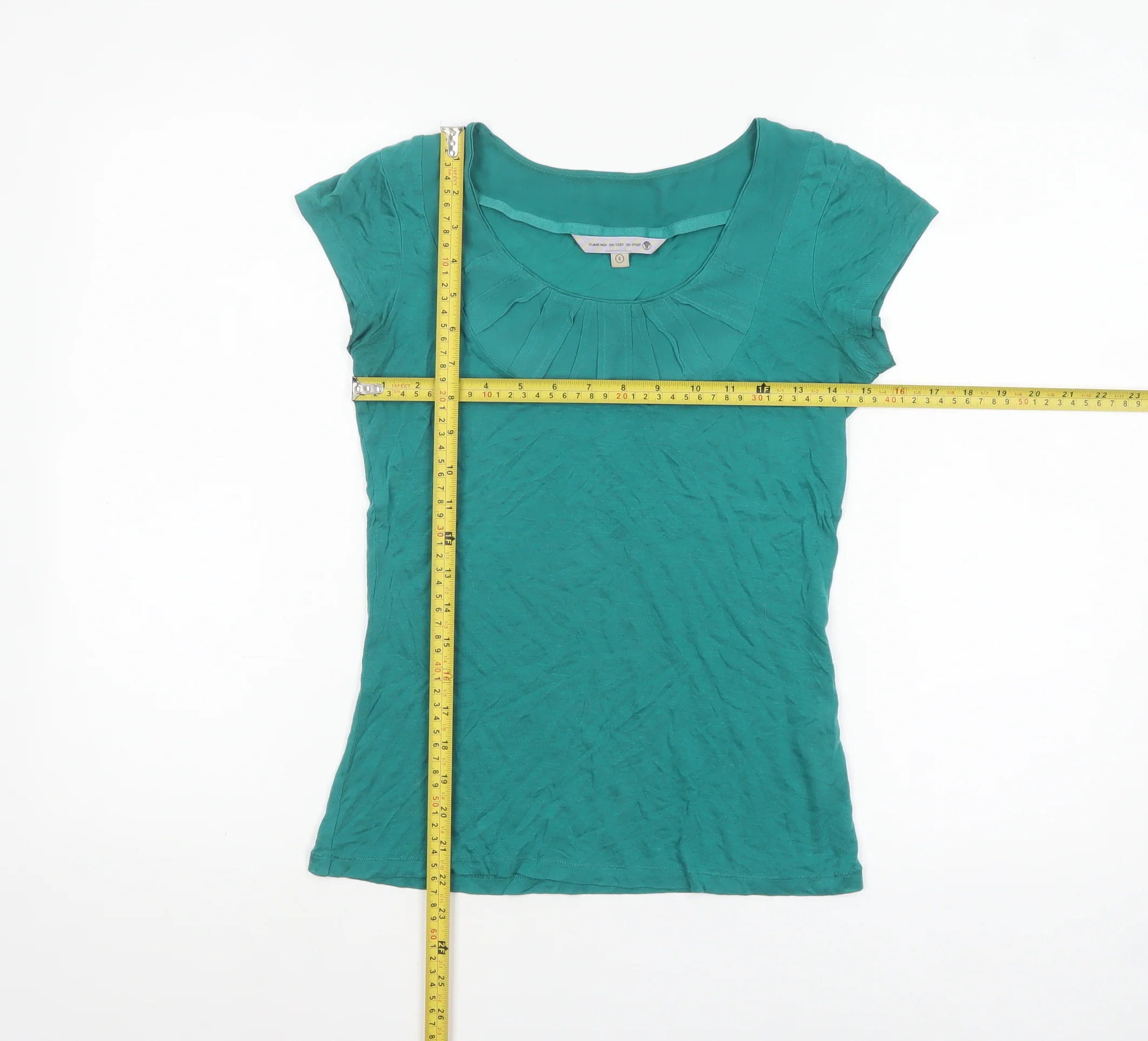Rule the Water Women’s Green Lyocell Short Sleeve Scoop Neck Top Size 8 - Image 2