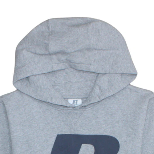 Russell Athletic Boys Grey Pullover Hoodie 15-16 Years Fleece Logo Sweatshirt - Image 8