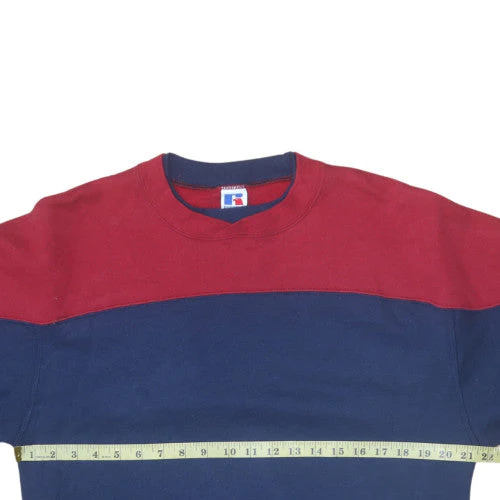 Russell Athletic Men's Blue Red Pullover Sweatshirt Size L Vintage - Image 3